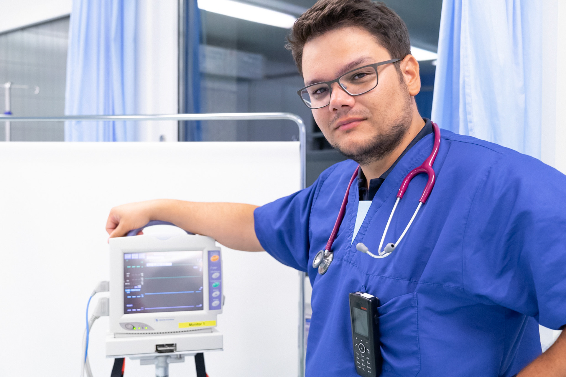 Doctor in the emergency department for medical elearning