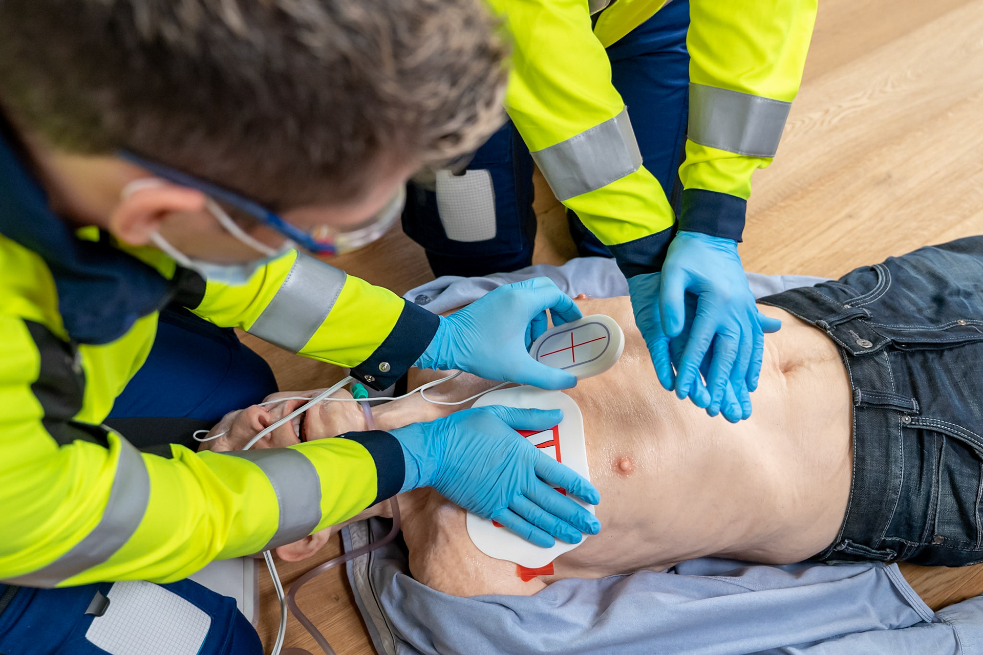 Paramedics during resuscitation