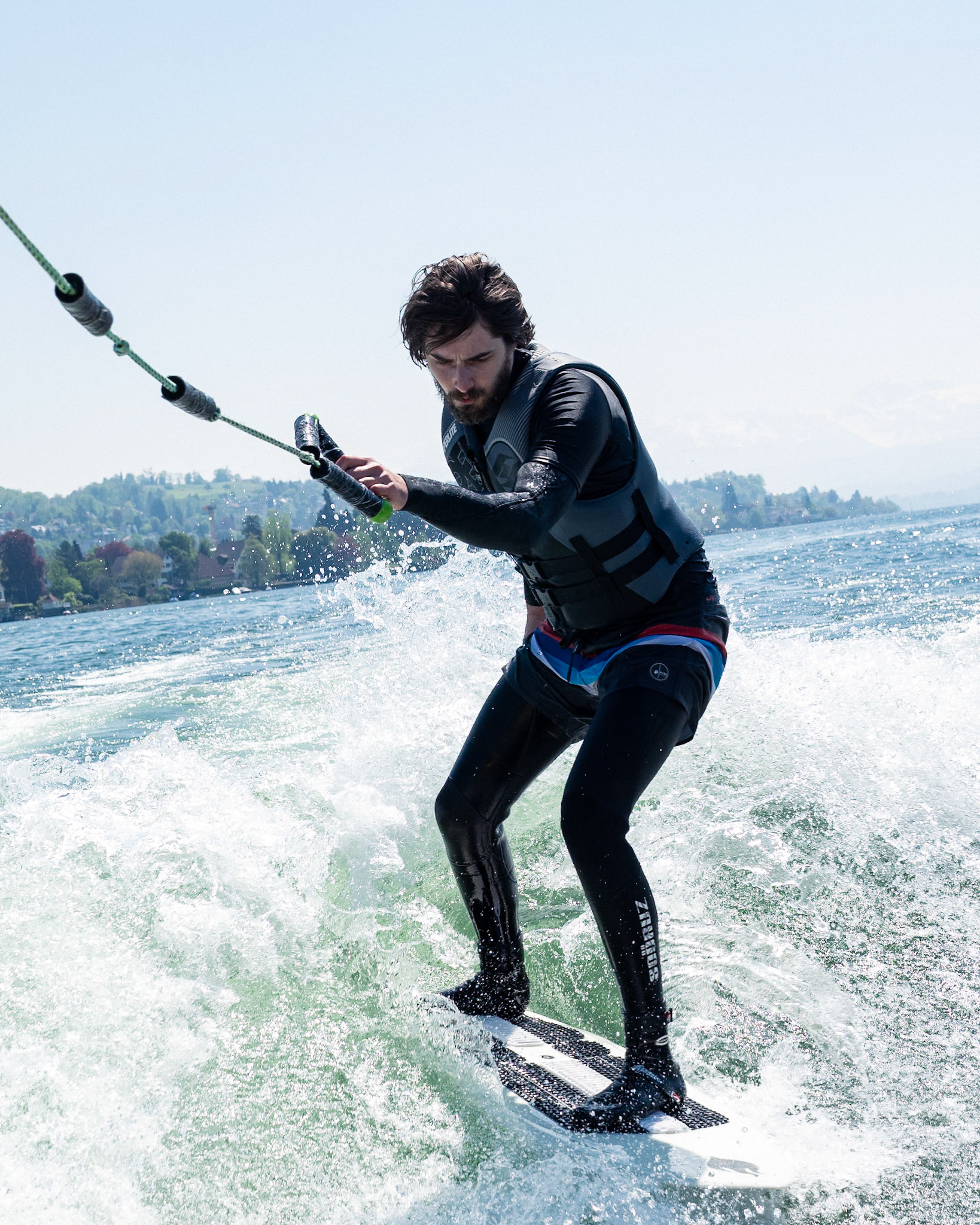 Wakeboarding on lake Zurich Switzerland