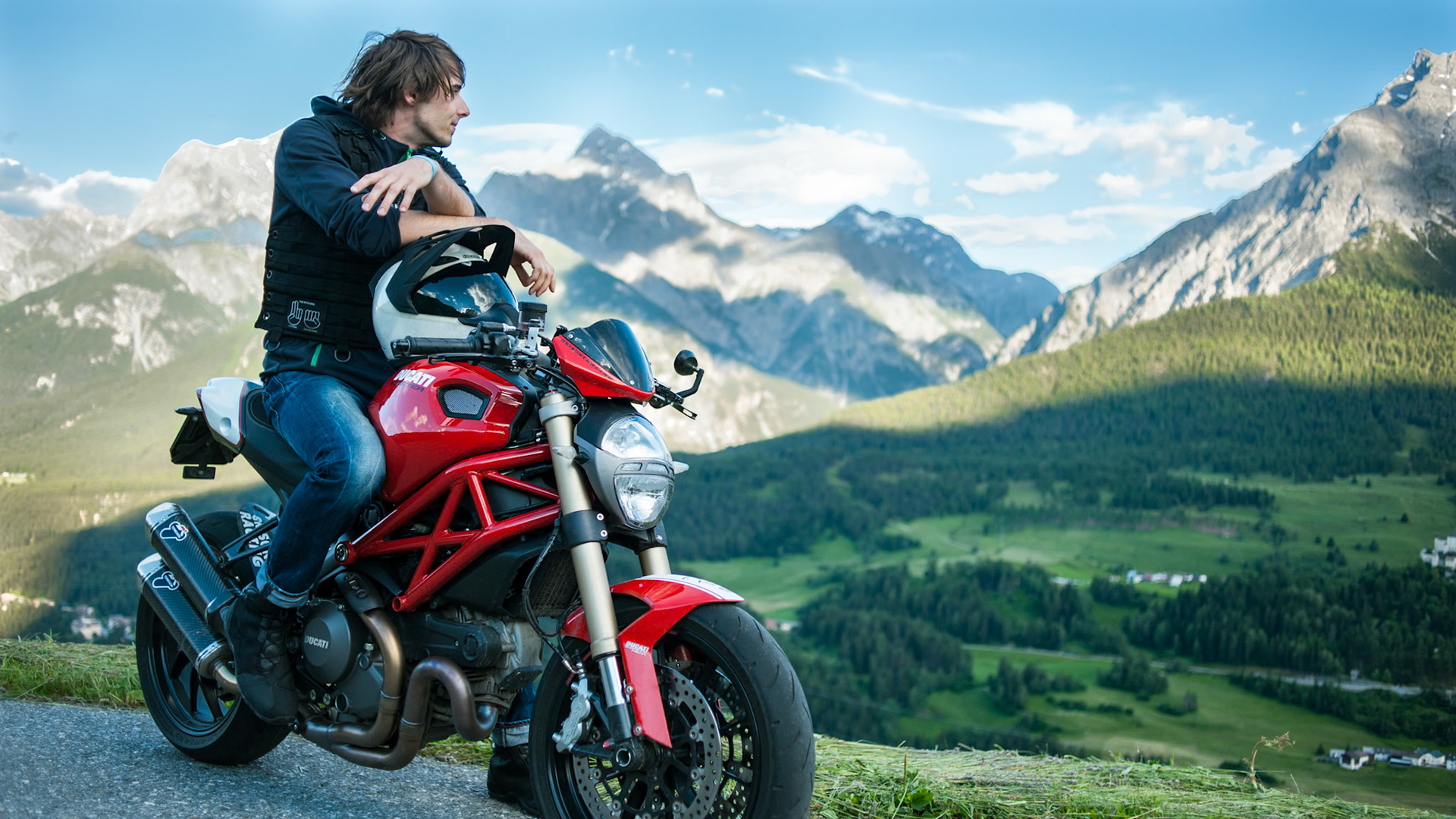 Motorbike in the Swiss mountains