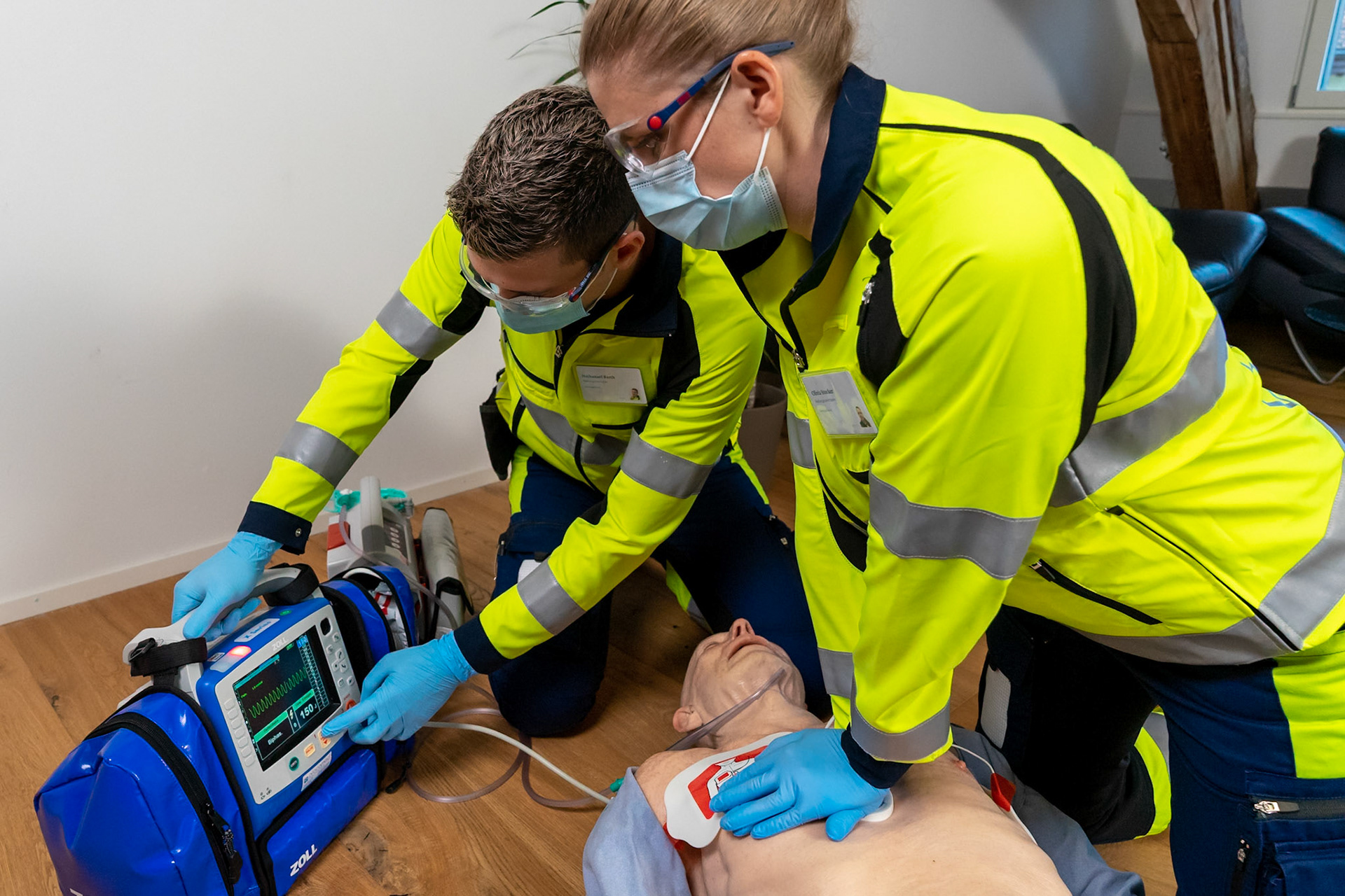 Paramedics during resuscitation