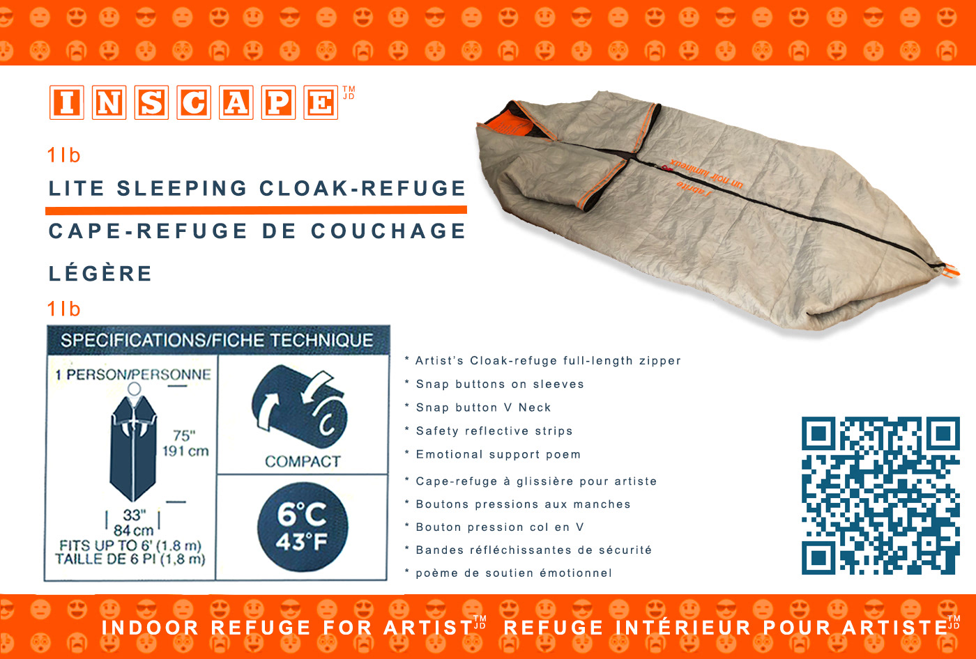 Inscape : Cape-refuge. 2023. Étiquette avec spécifications techniques ©José Dupuis