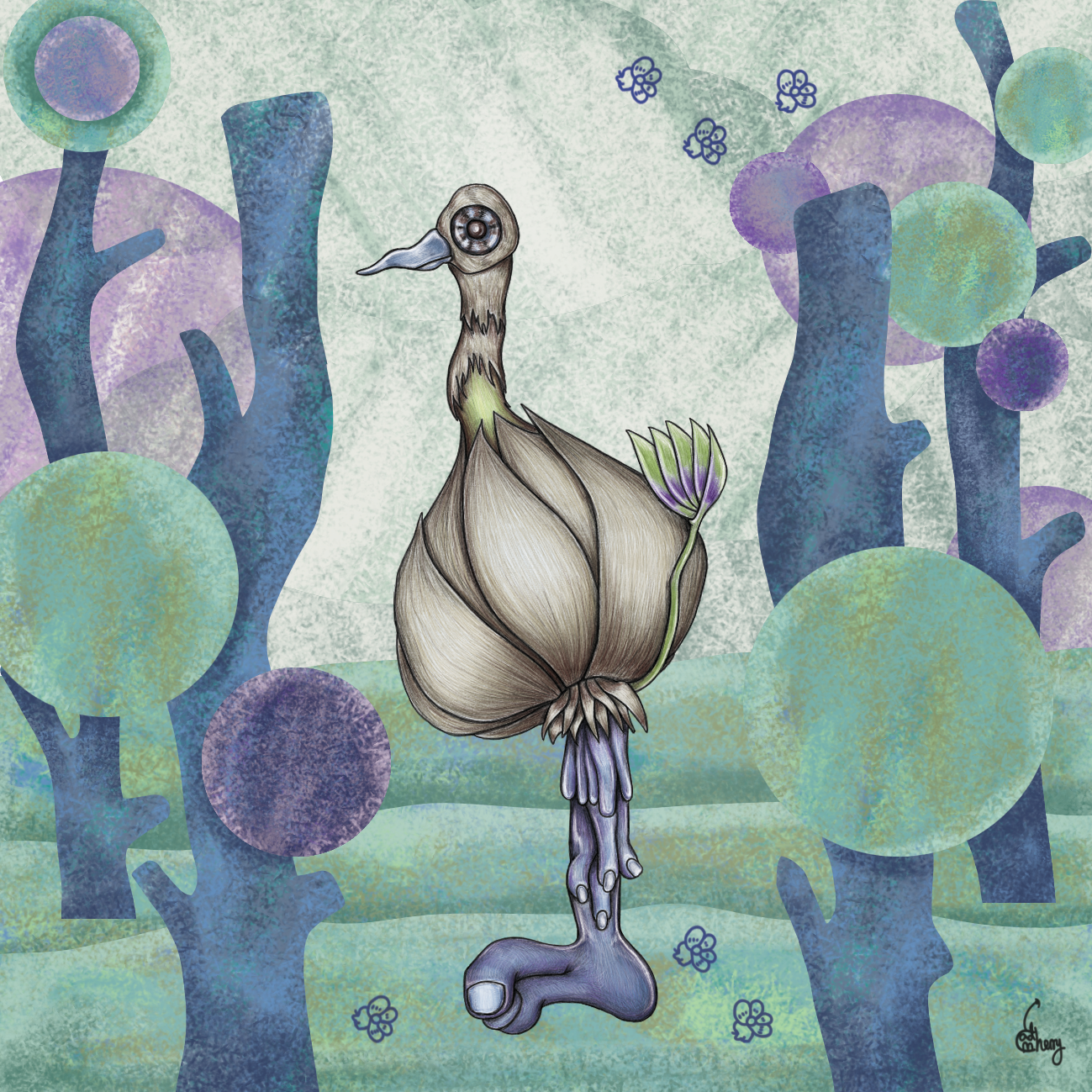 Blue-billed Garlic Bird
