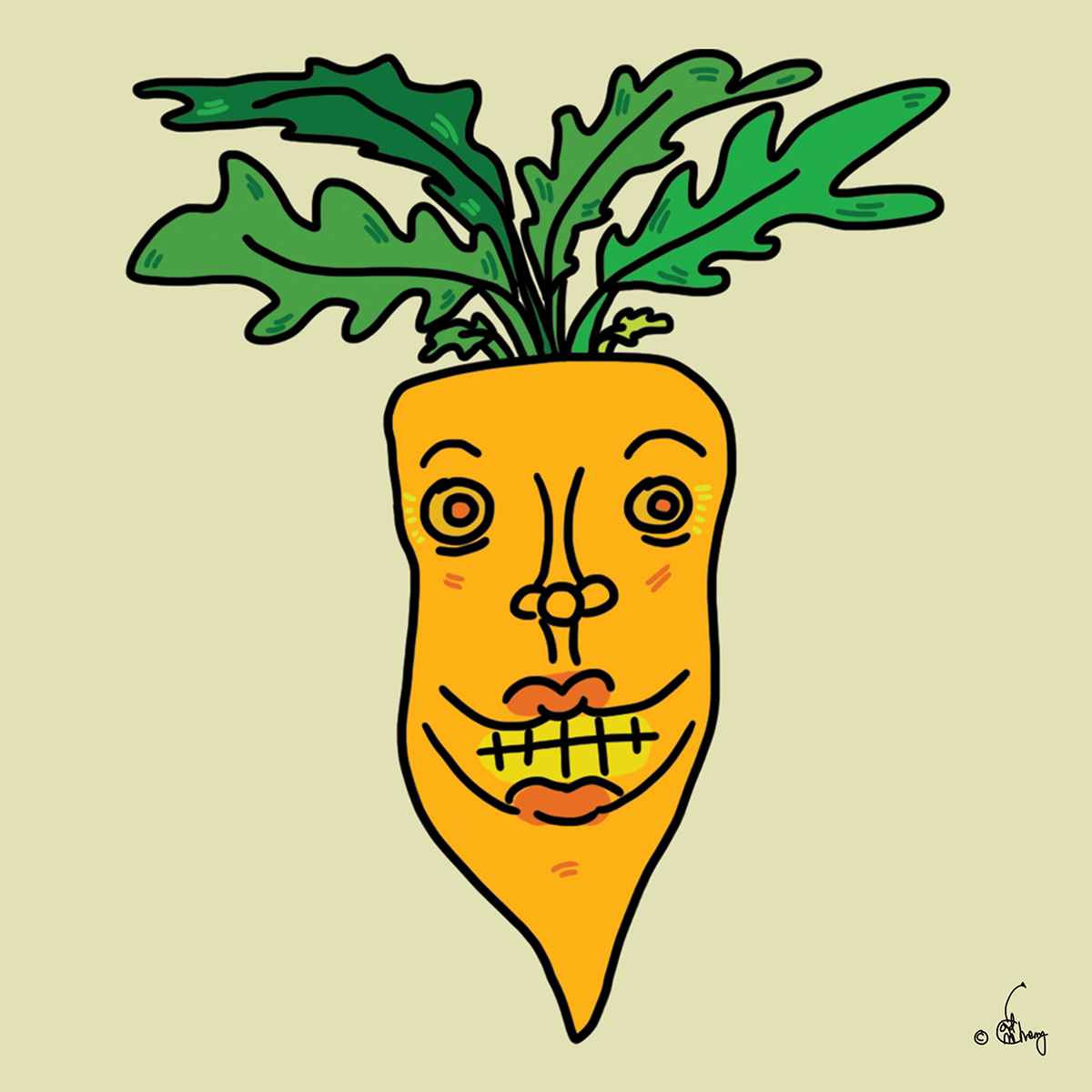 Forcefully Smiling Carrot