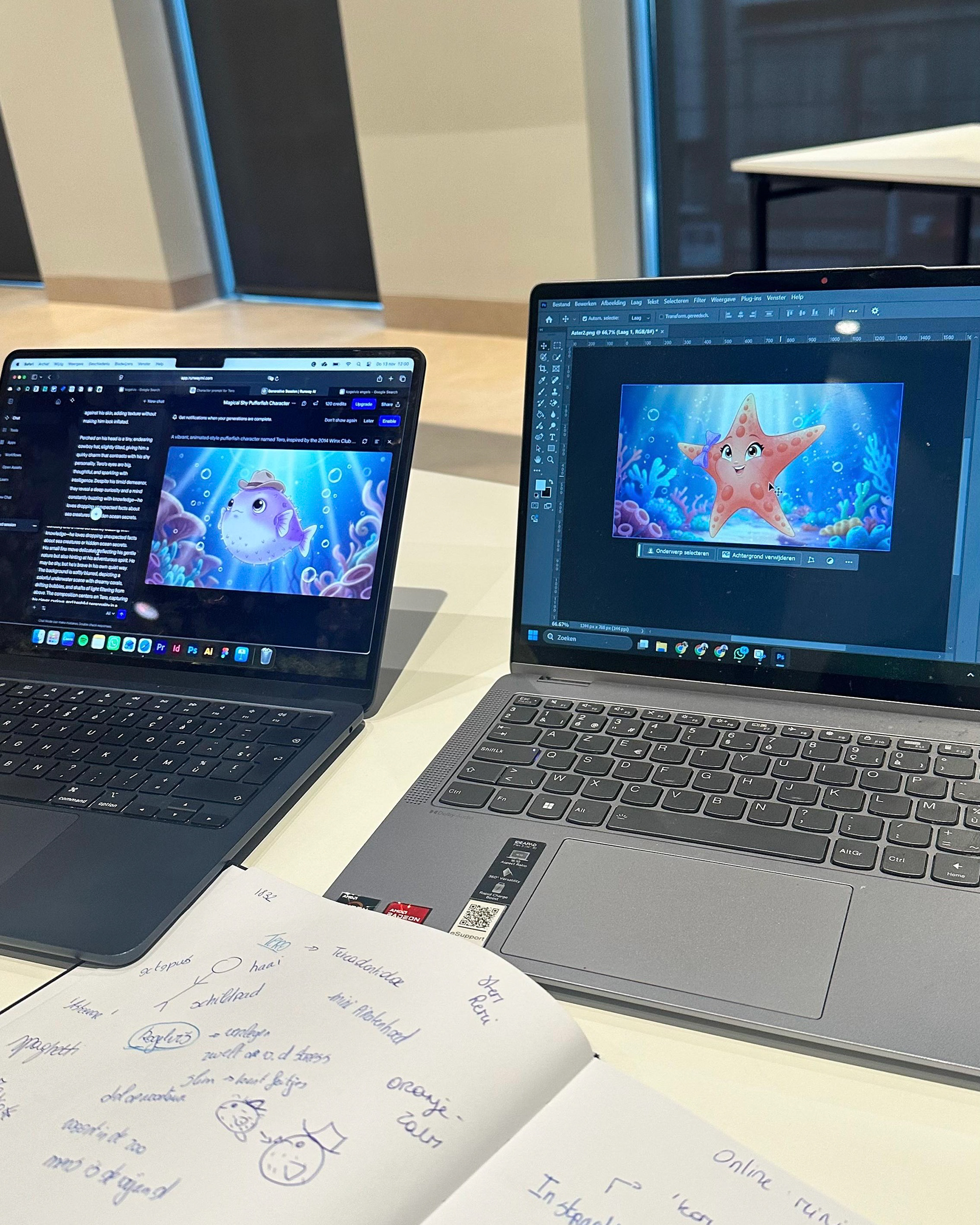 brainstorming and creation