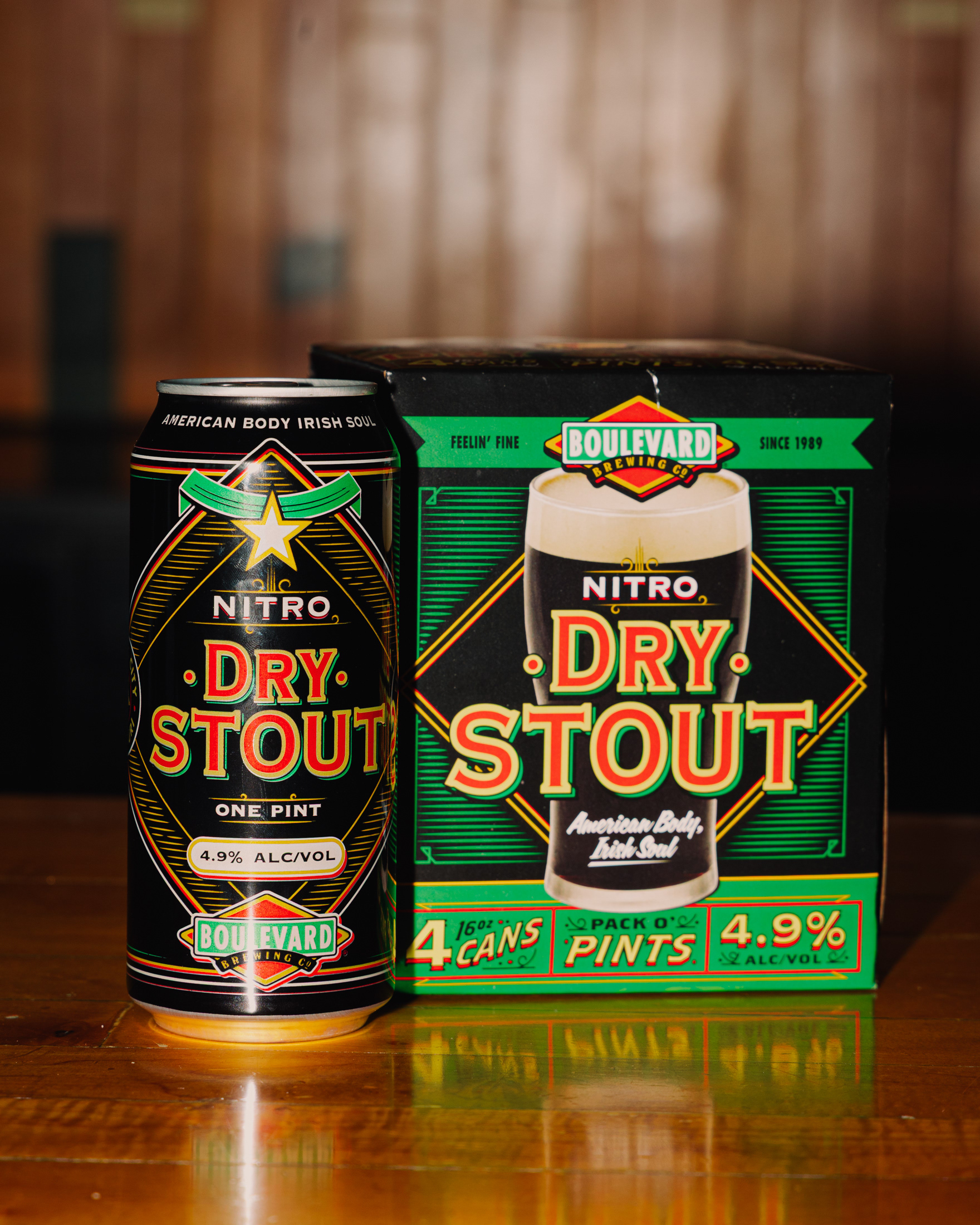 Dry Stout 16oz Can Design & 4pk