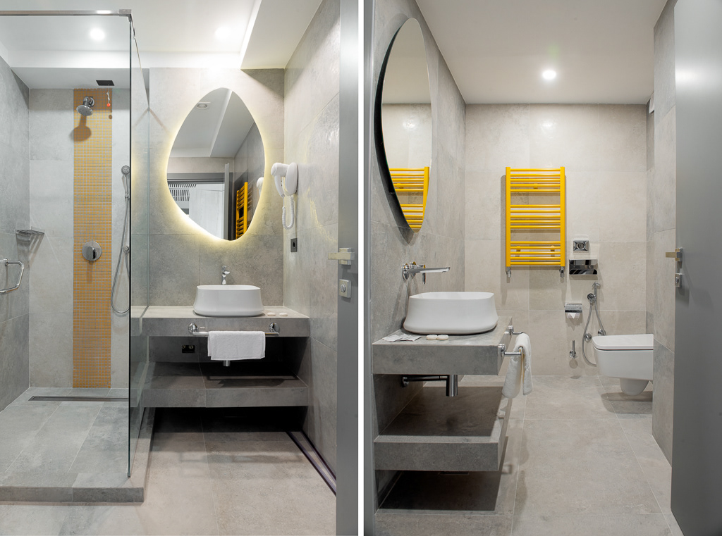 Fotografie profesionala a unei camere de hotel pregatite pentru o sedinta foto de arhitectura