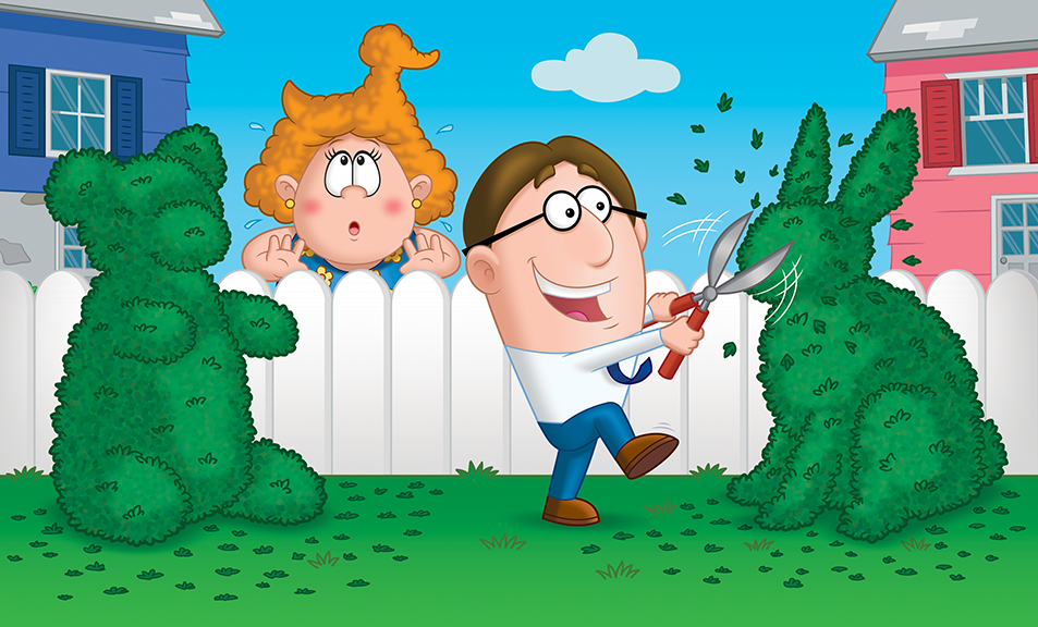 Busy and Lazy - "Backyard Blunders" spot art