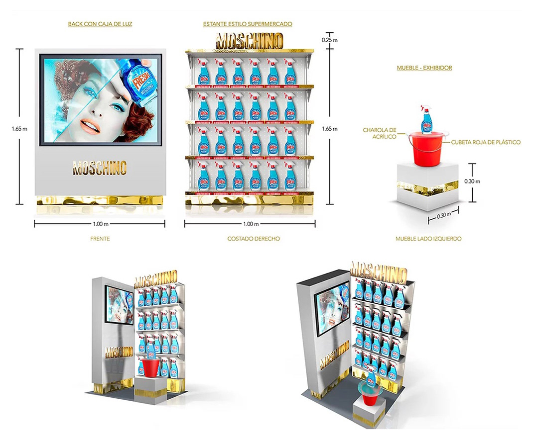 Moschino Fresh perfume campaign-floor display design