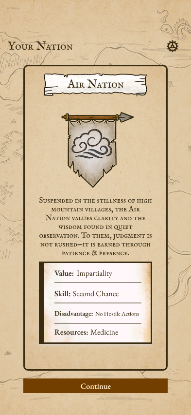 Air Nation Role Screen