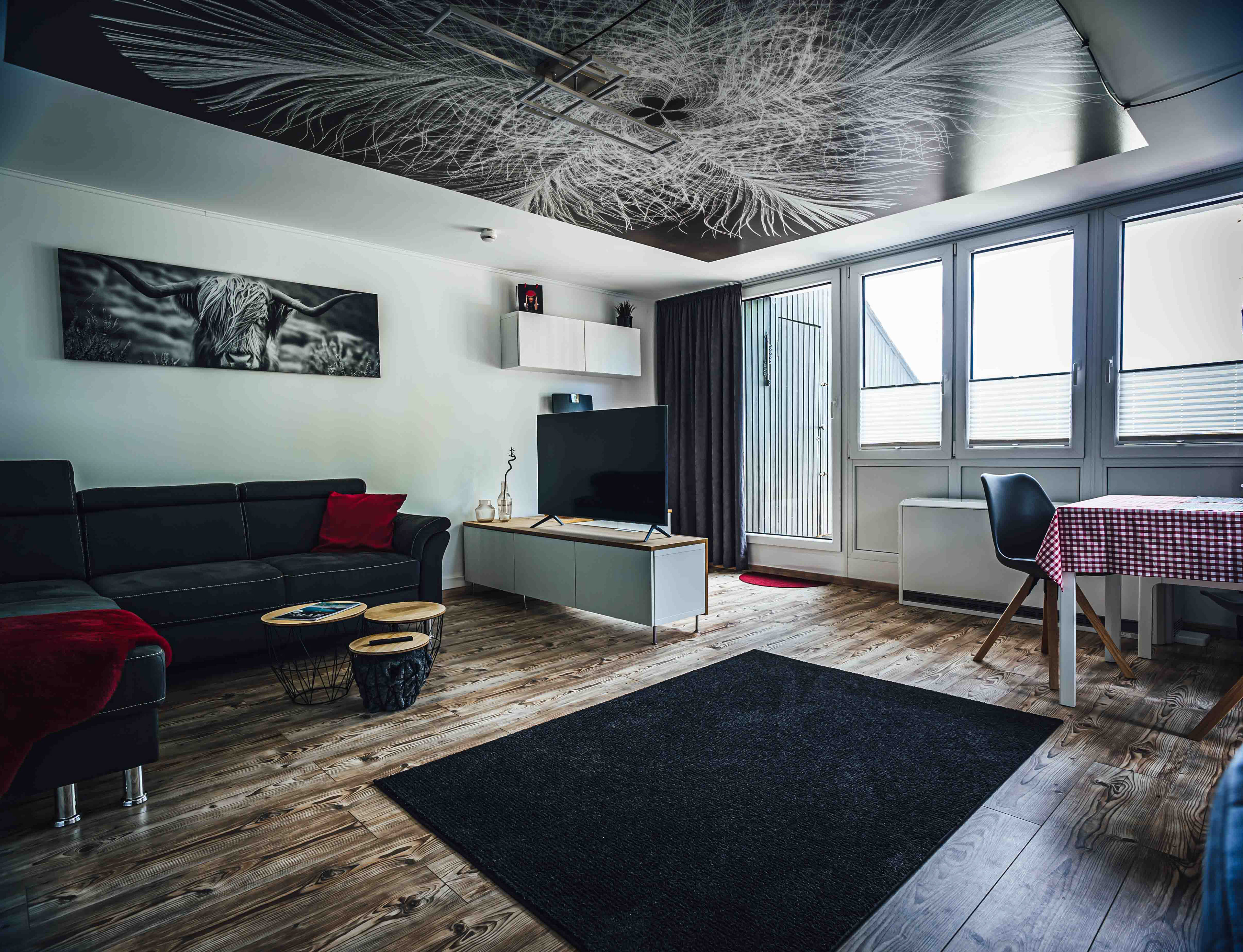 Wohnzimmer mit Terassenblick