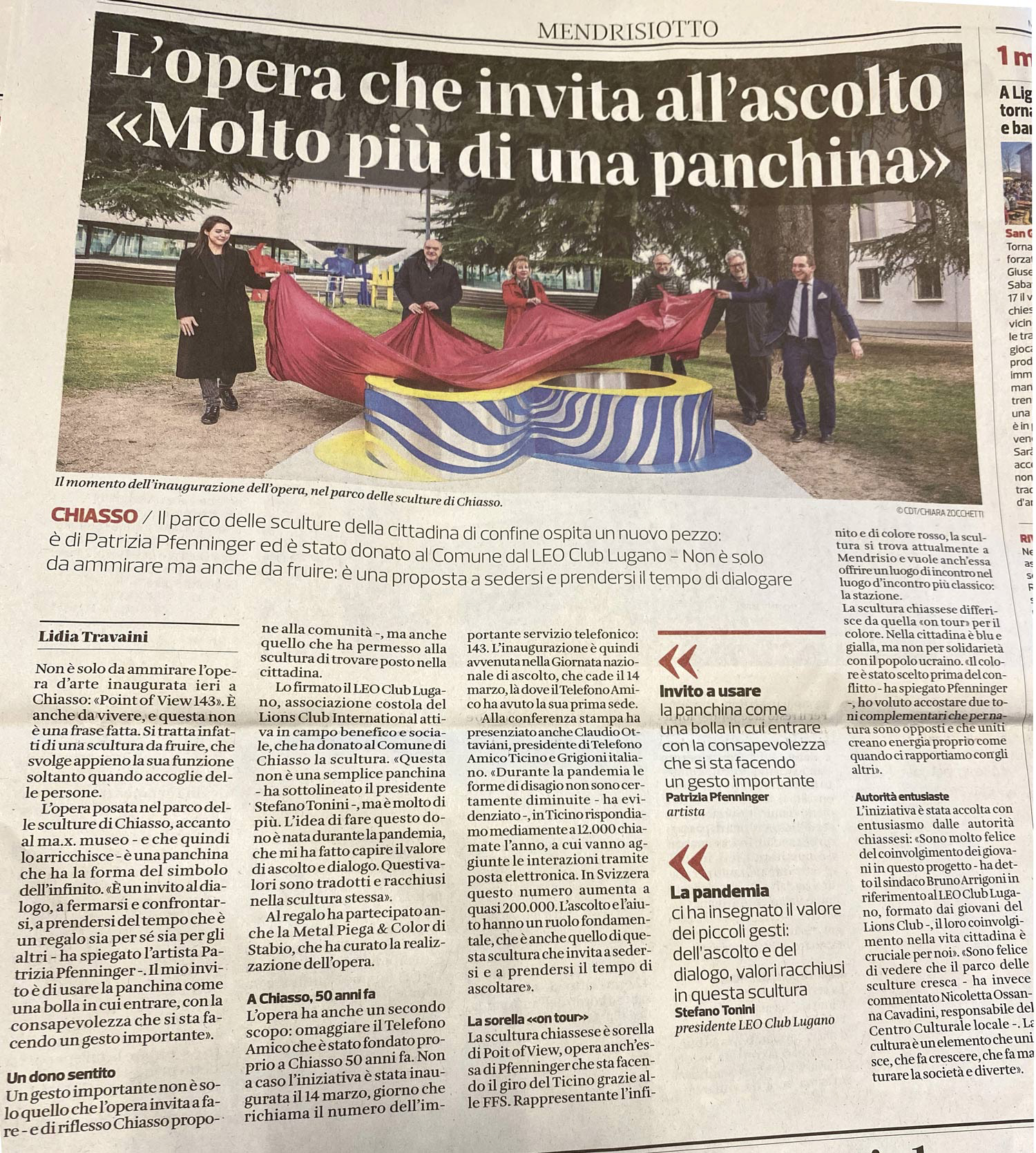 Corriere del Ticino, 15.3.2022