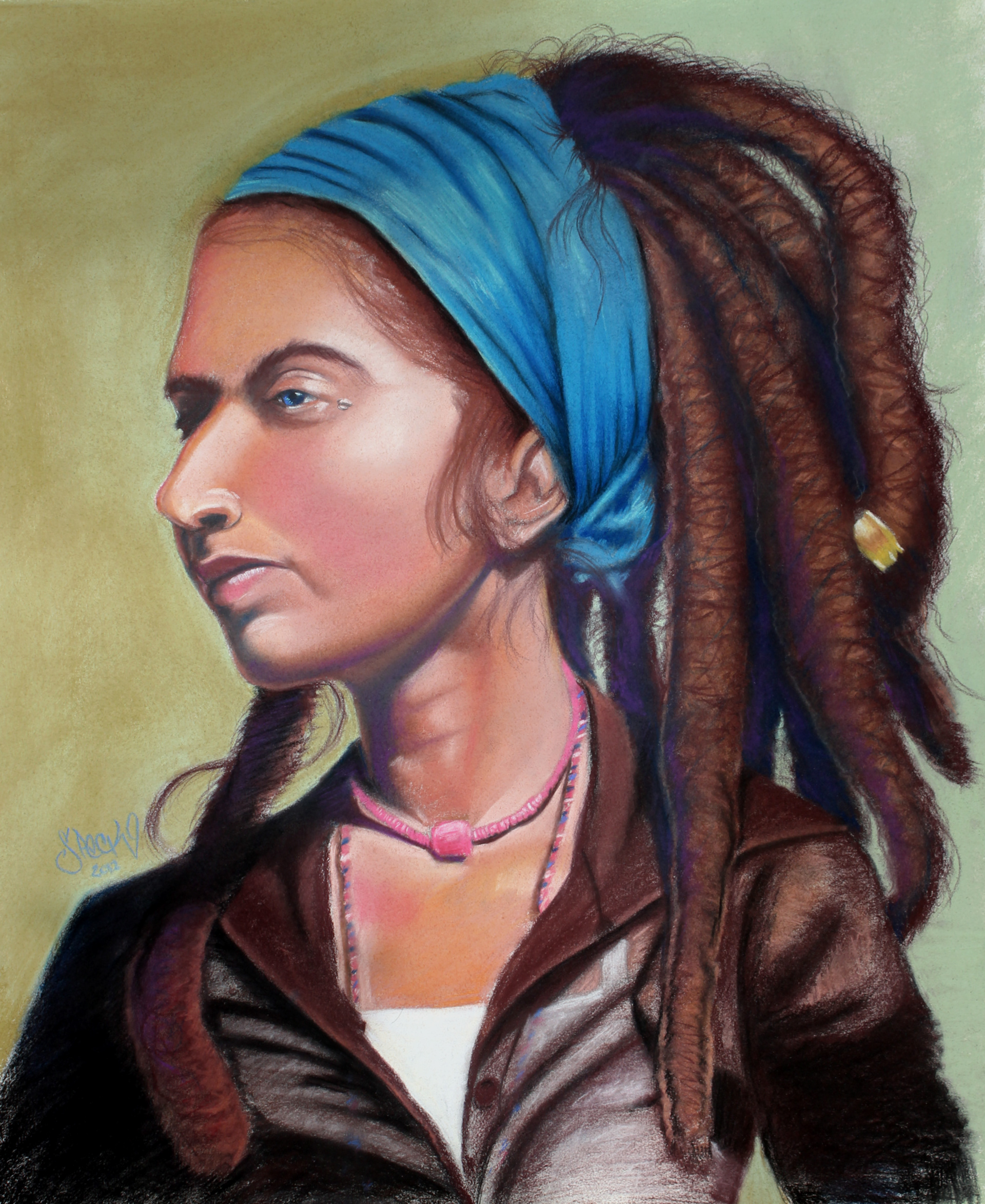 pastel on paper