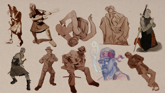 sketch book studies of people
