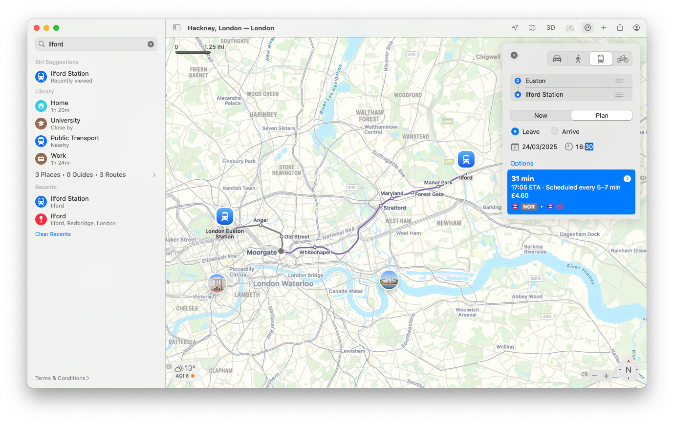 The route I would have taken