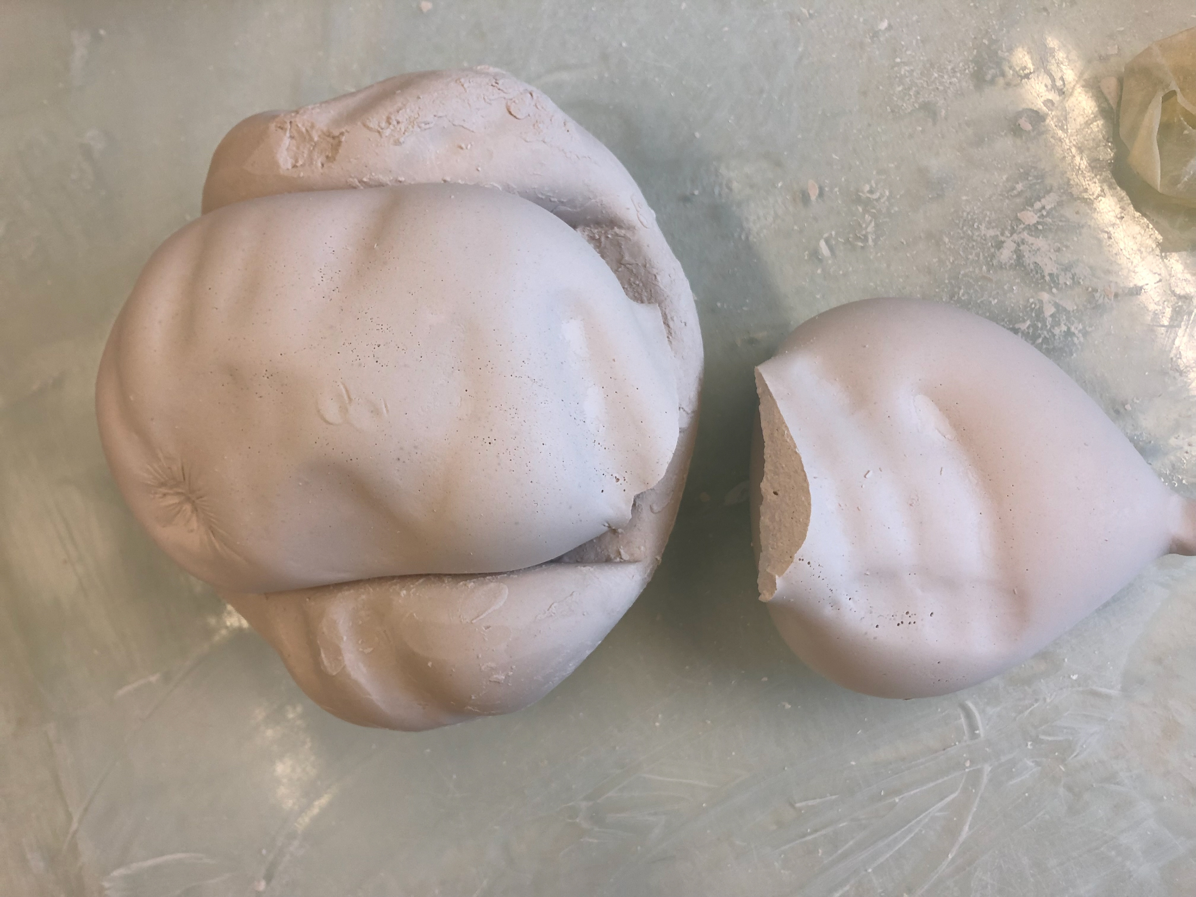 The top plaster was too thin at that section and broke