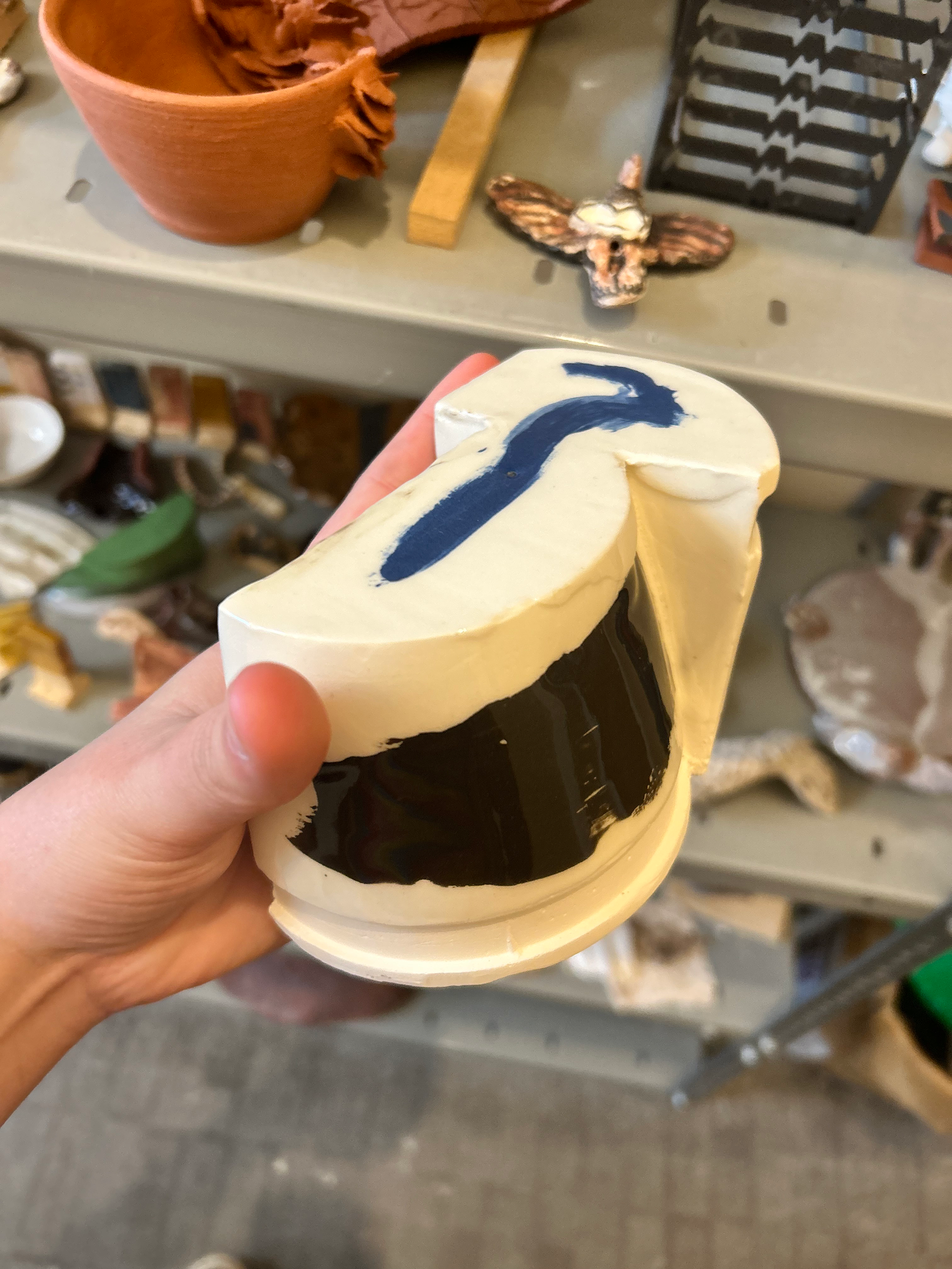 After a clear glaze and firing.