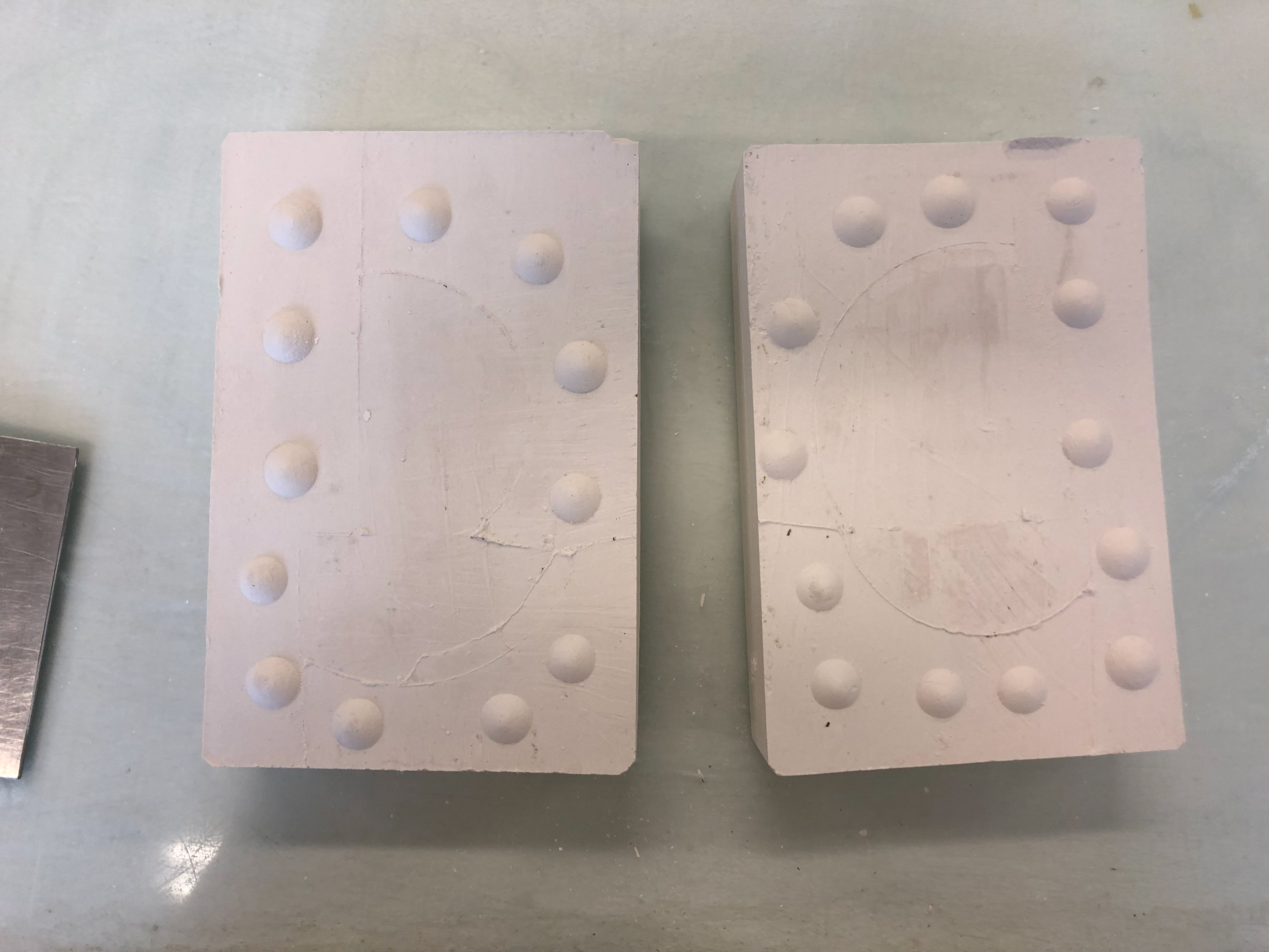 Top and Bottom parts to the mould.
