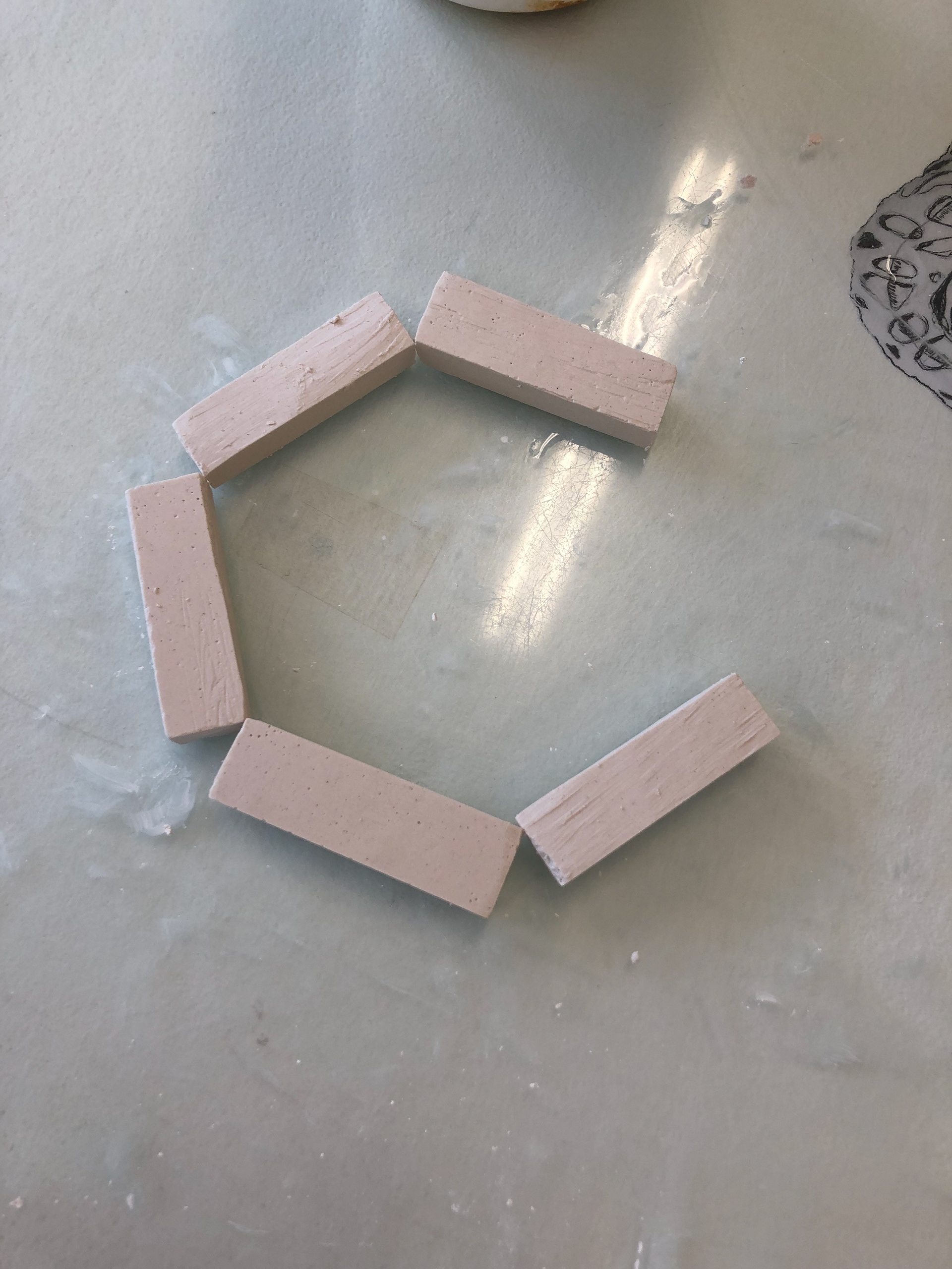 First layer of the pattern