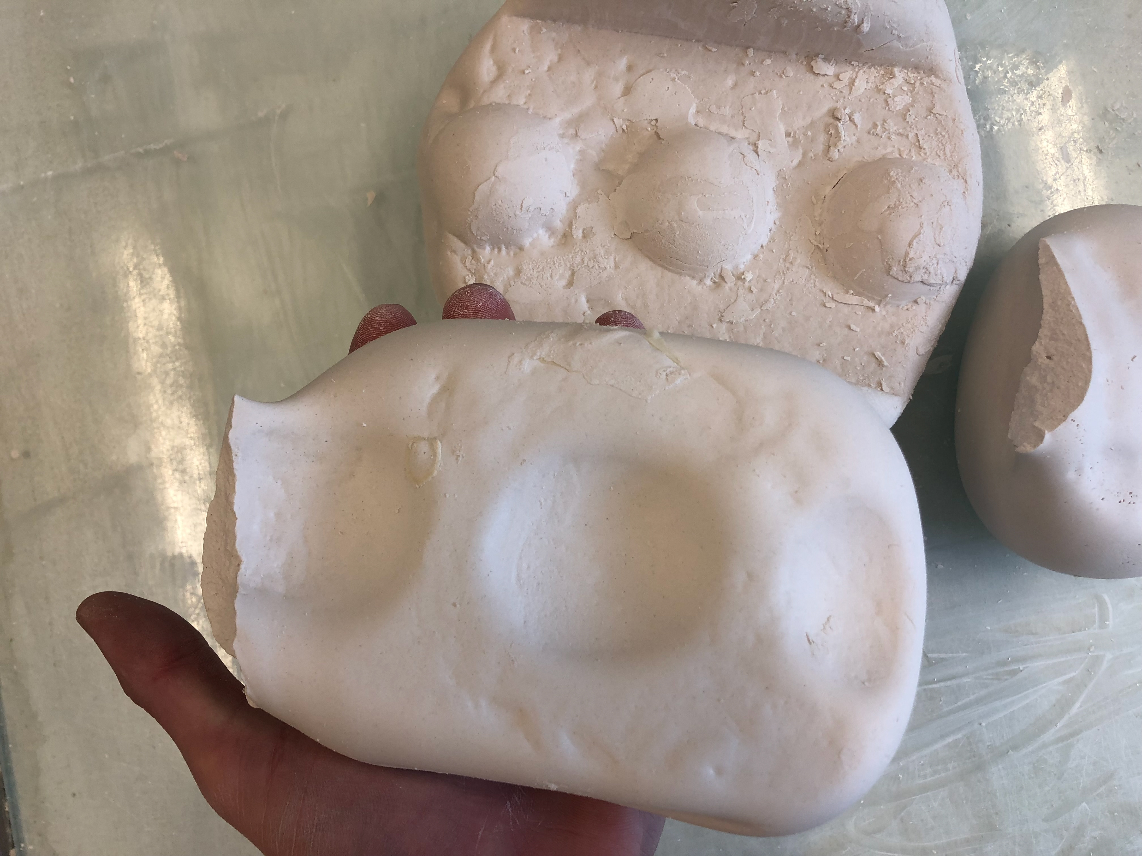 The indent and its reciprocal indent can be seen in the plaster