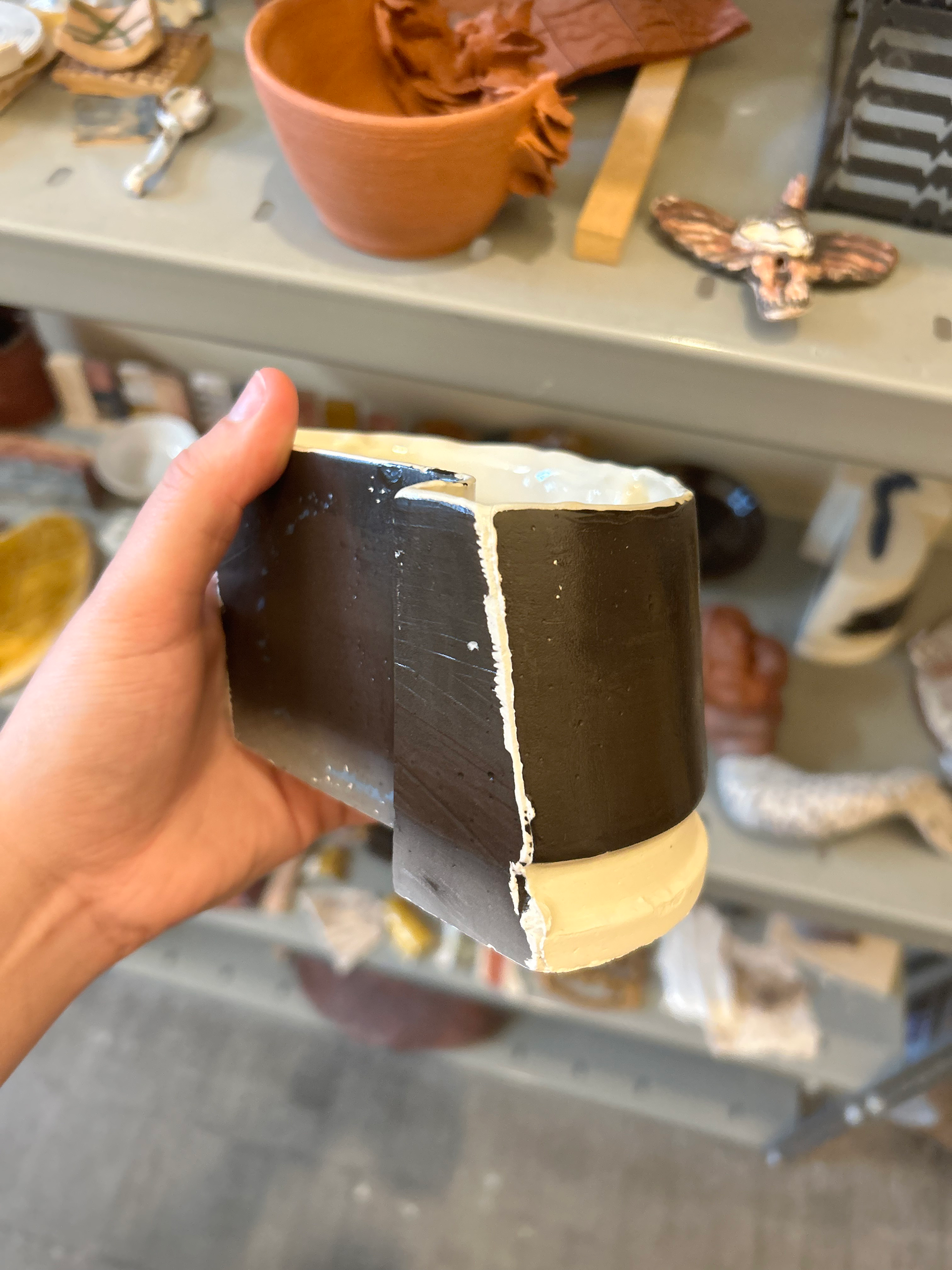 After a clear glaze and firing.
