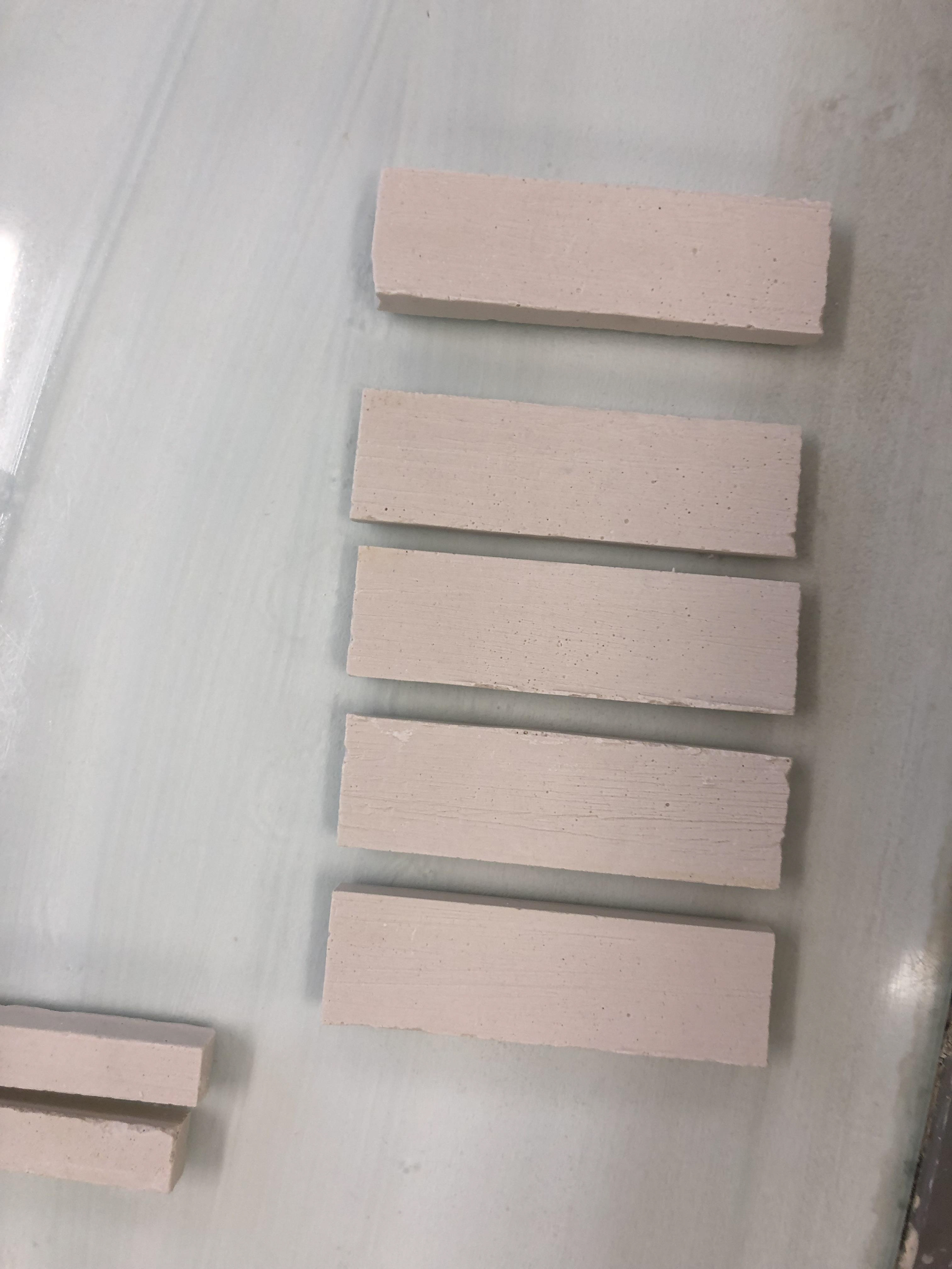 Equally cut hand sawn blocks