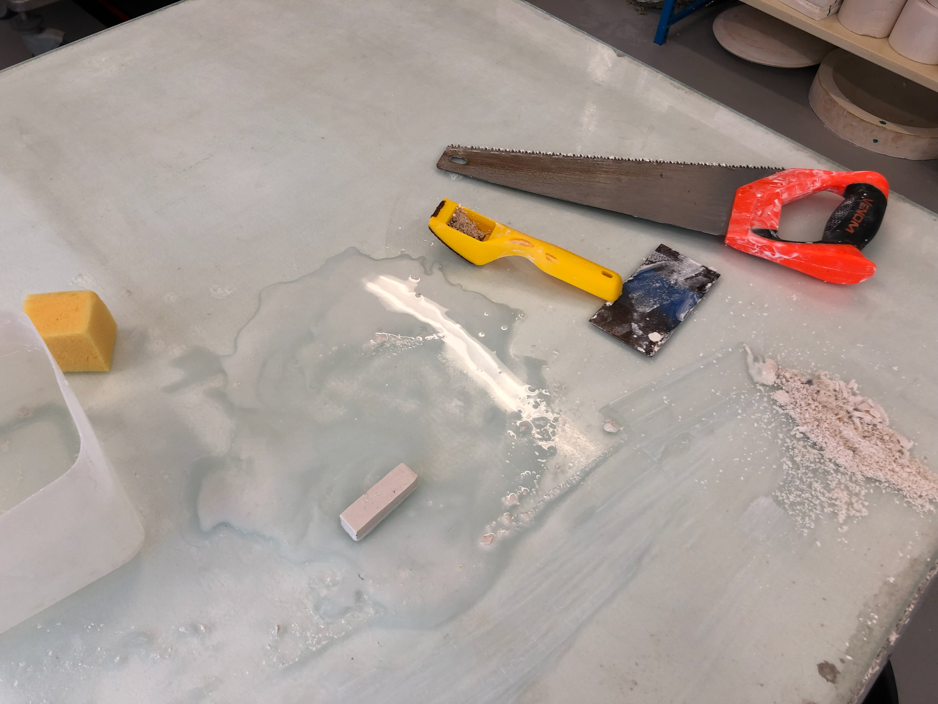 Cutting tools to halve the blocks