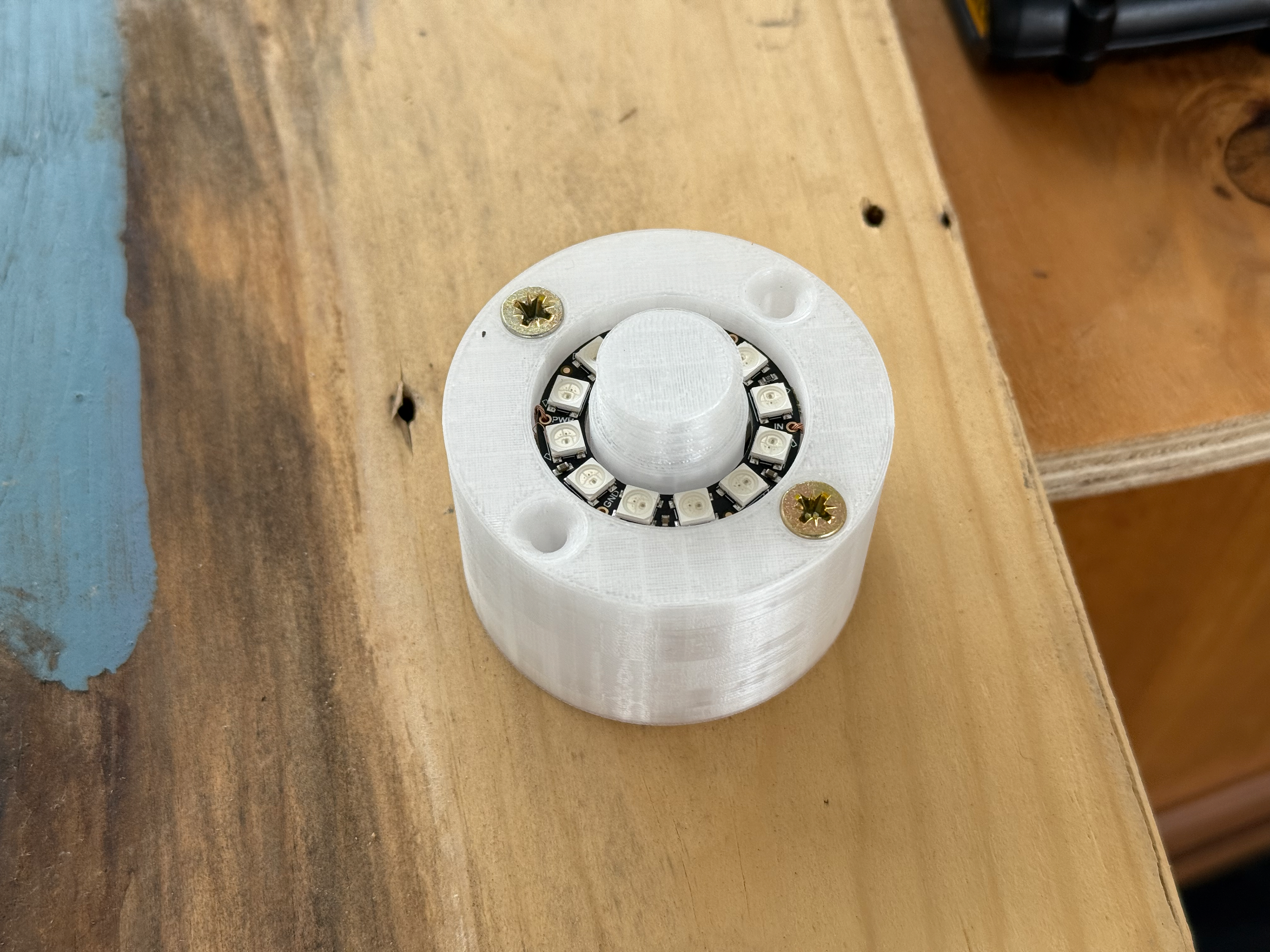 Screwed onto offset of wood