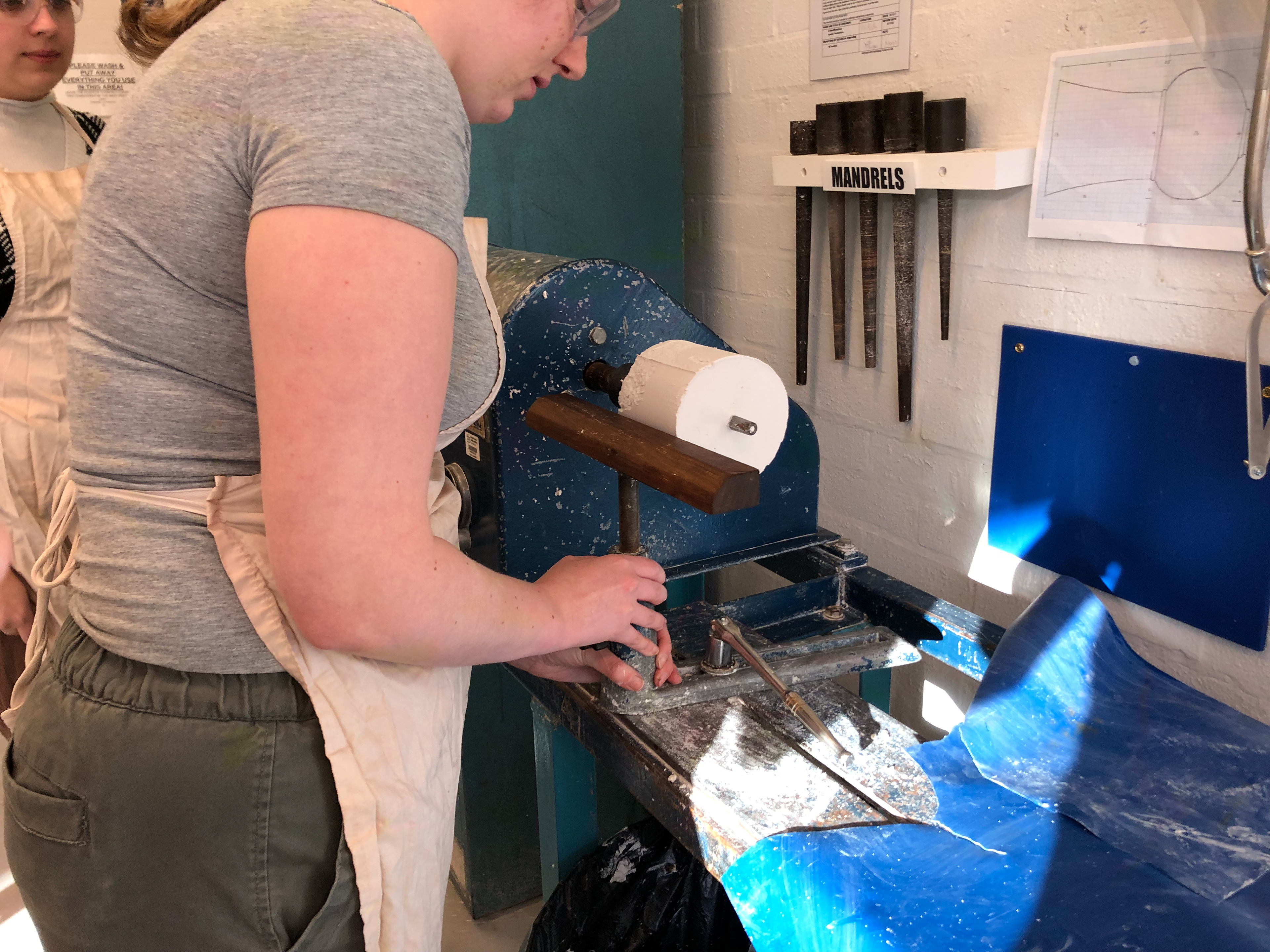 Adjust the tool rest to the correct position and height.