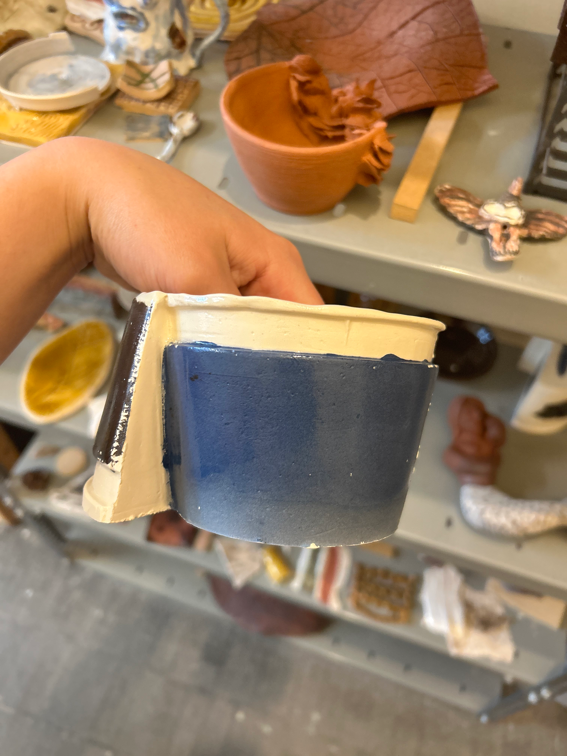 After a clear glaze and firing.