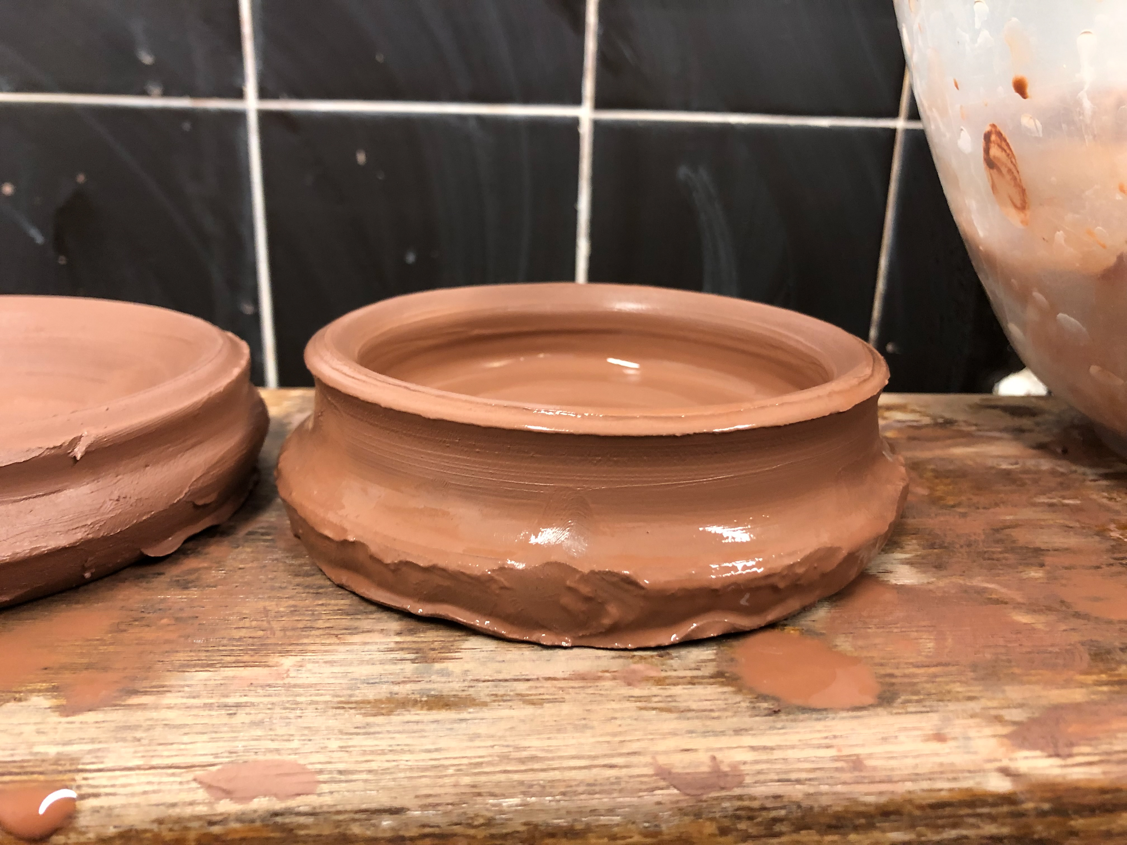 Final tiny pot with a little amount of clay
