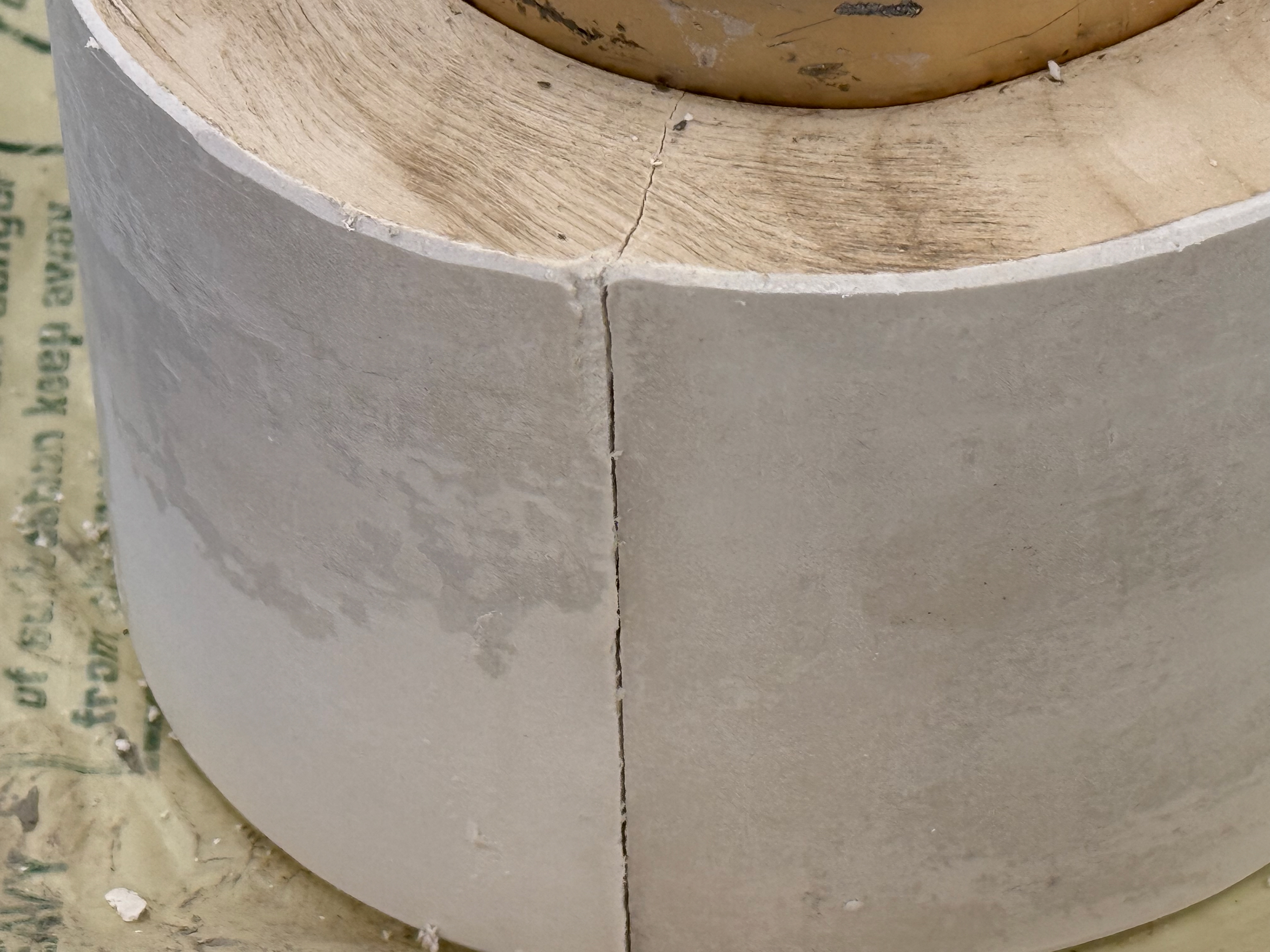 A crack developed because I waited too long to remove the cottle.