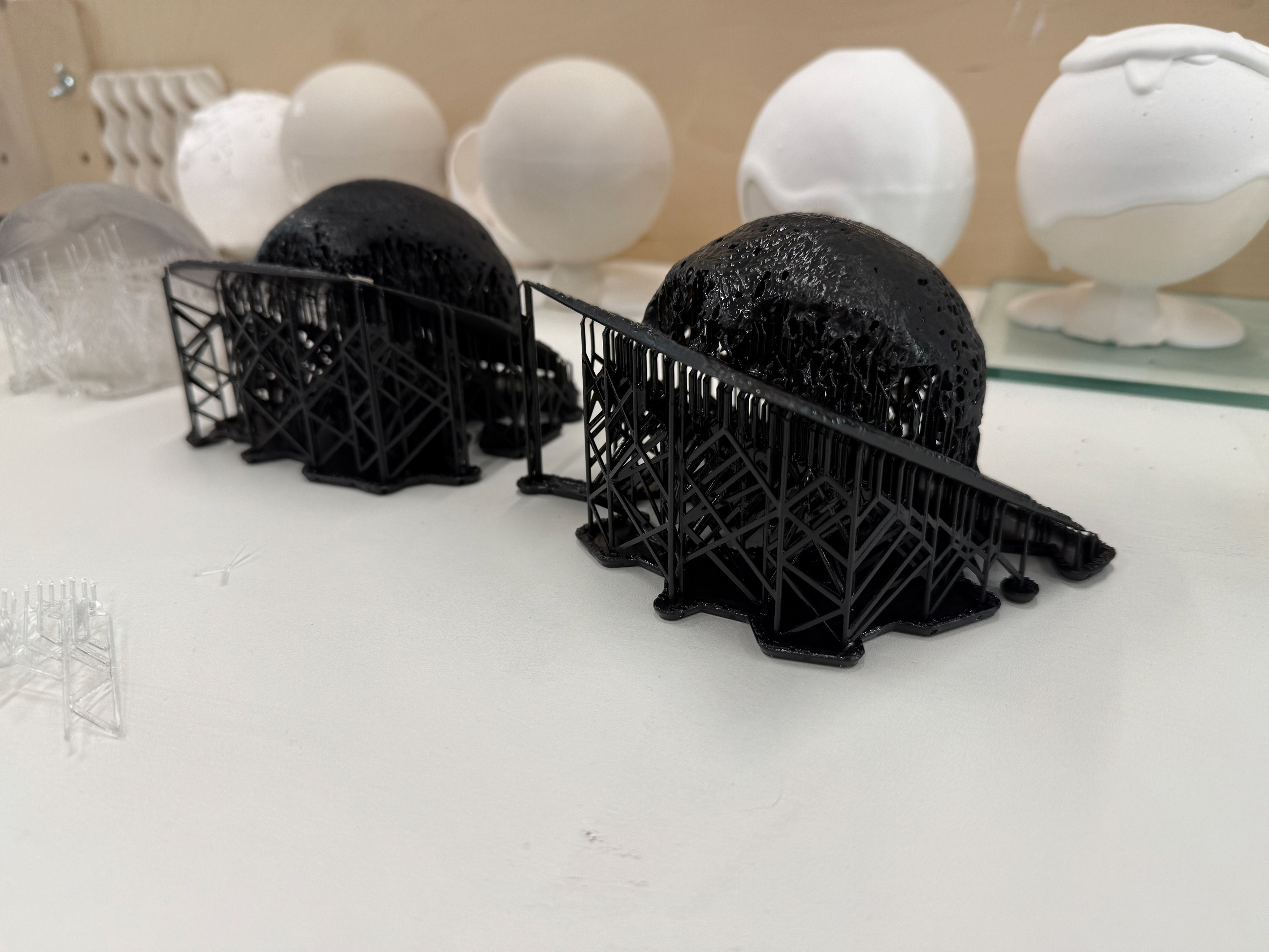 The supports that need to be removed.