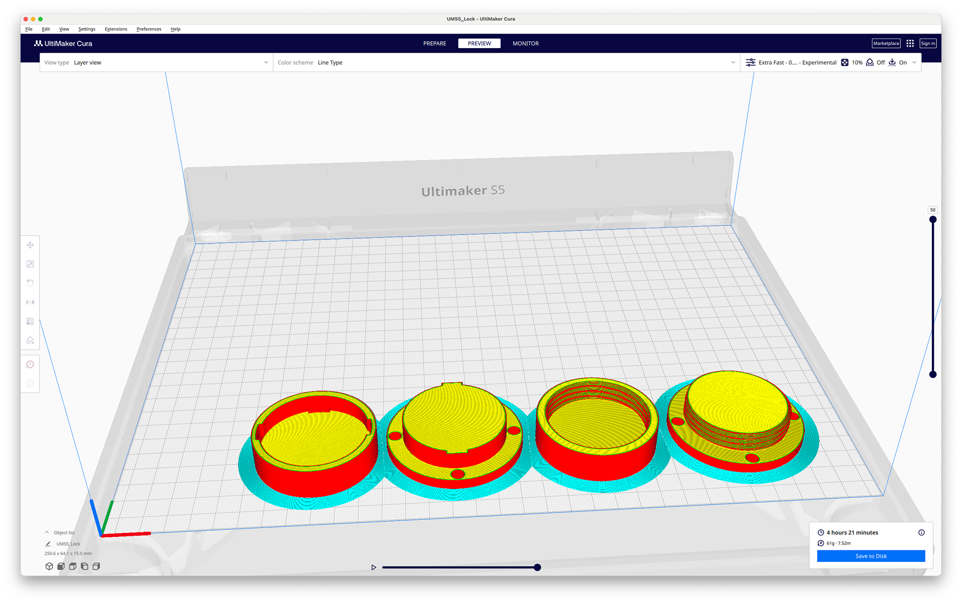 Cura layout for both prints