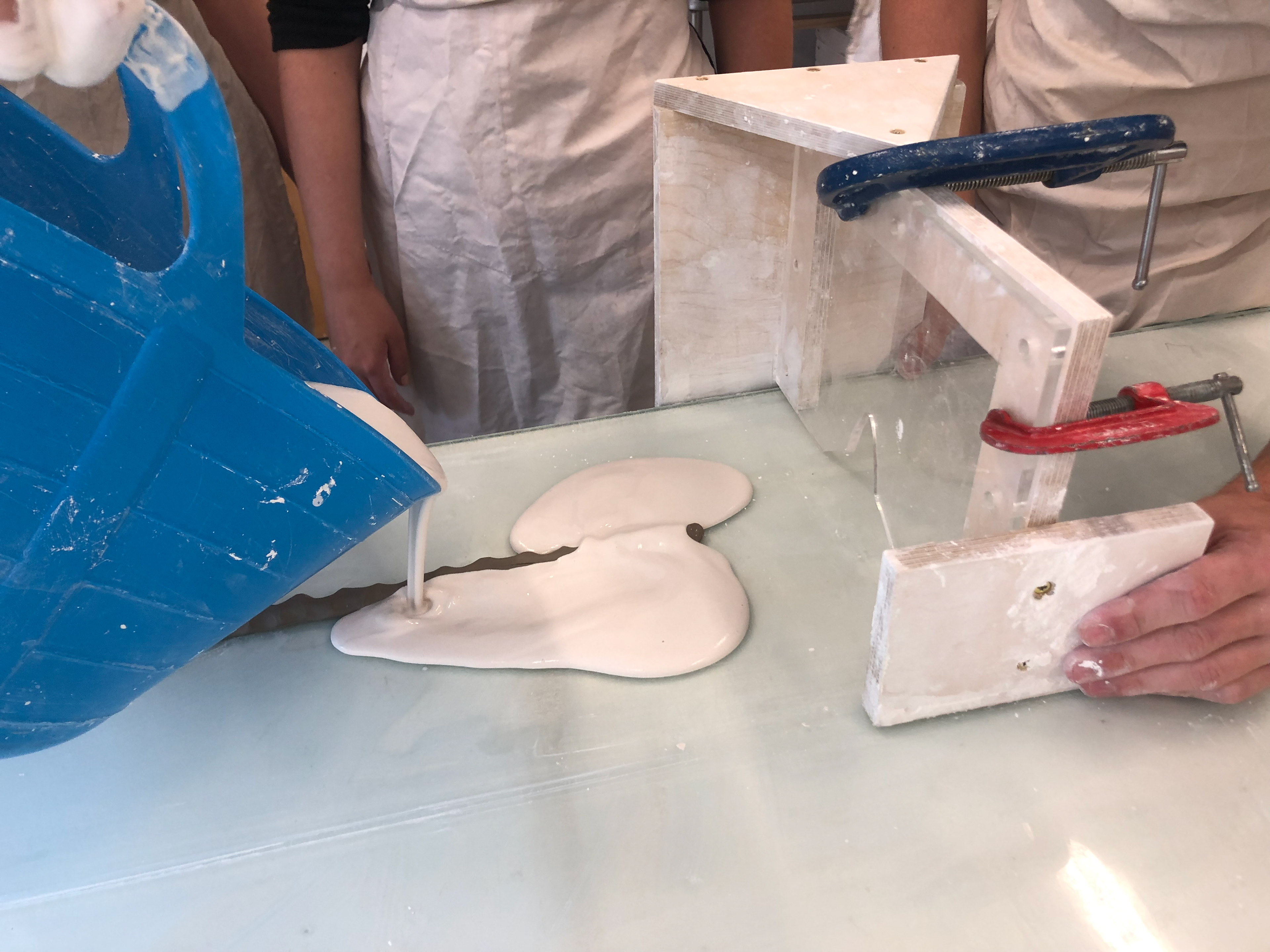 First pour of plaster