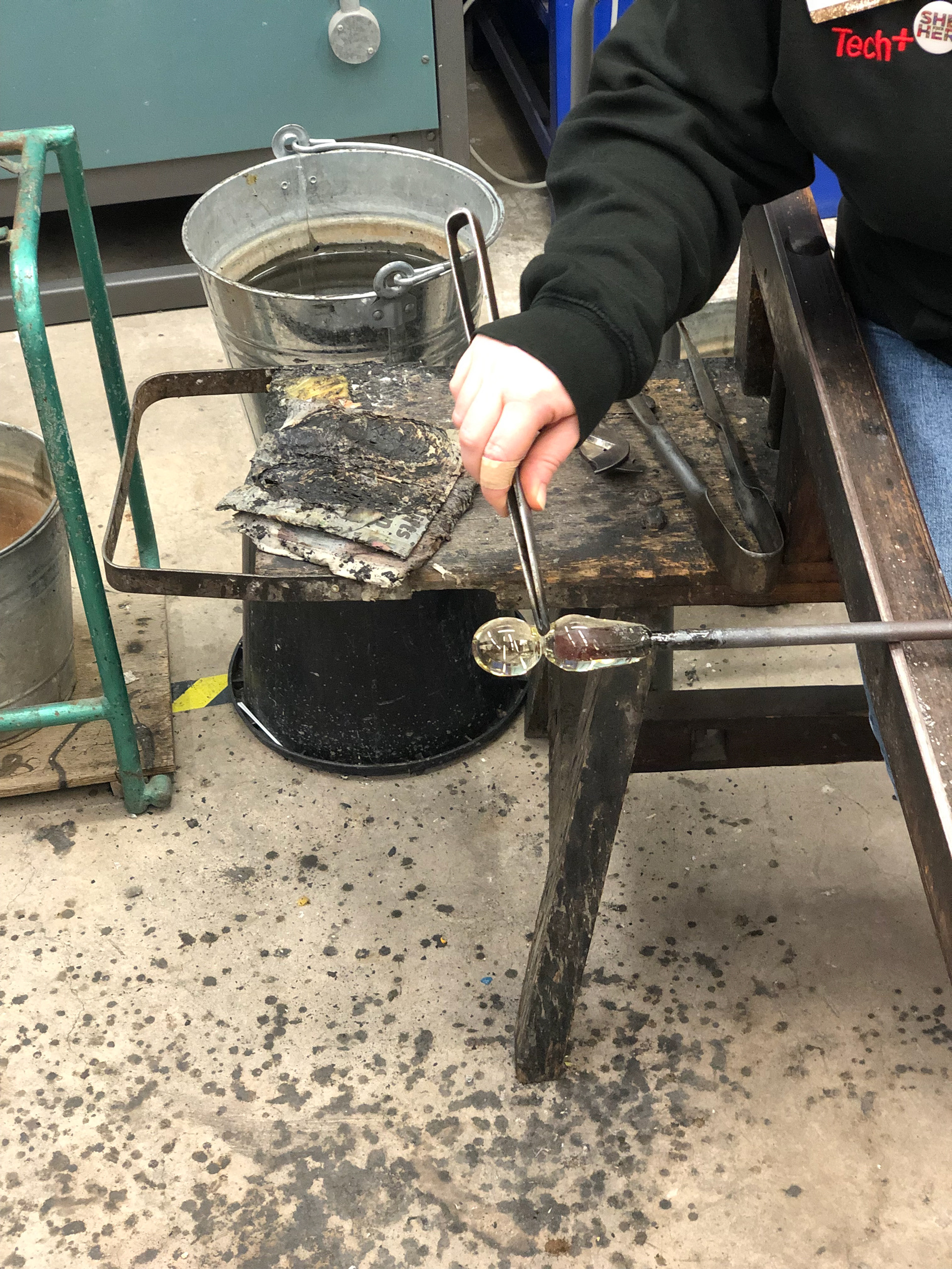 Tapping water and cold tweezers onto the thin ring that will assist it to fall off.