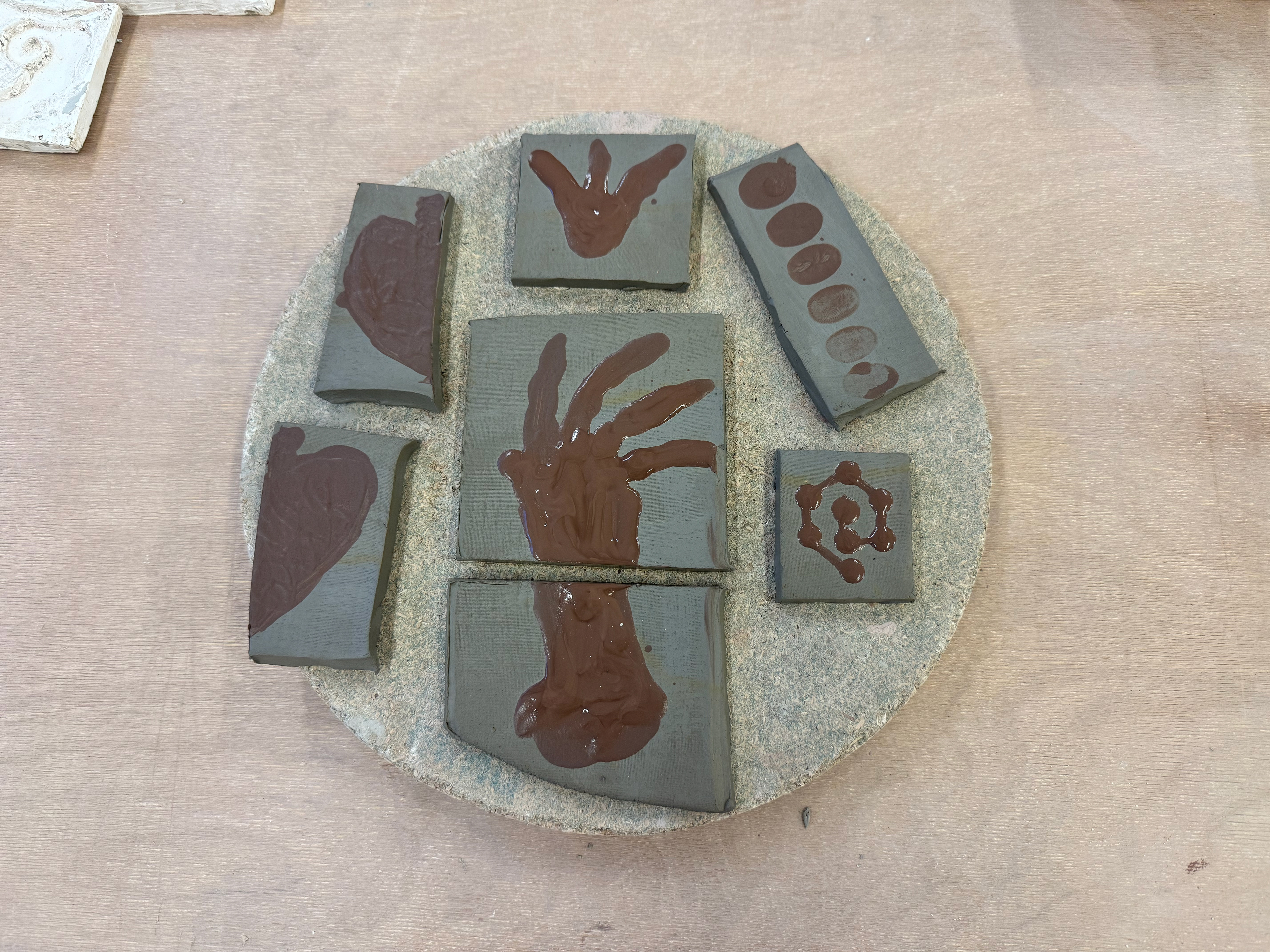 Pieces prior to Firing