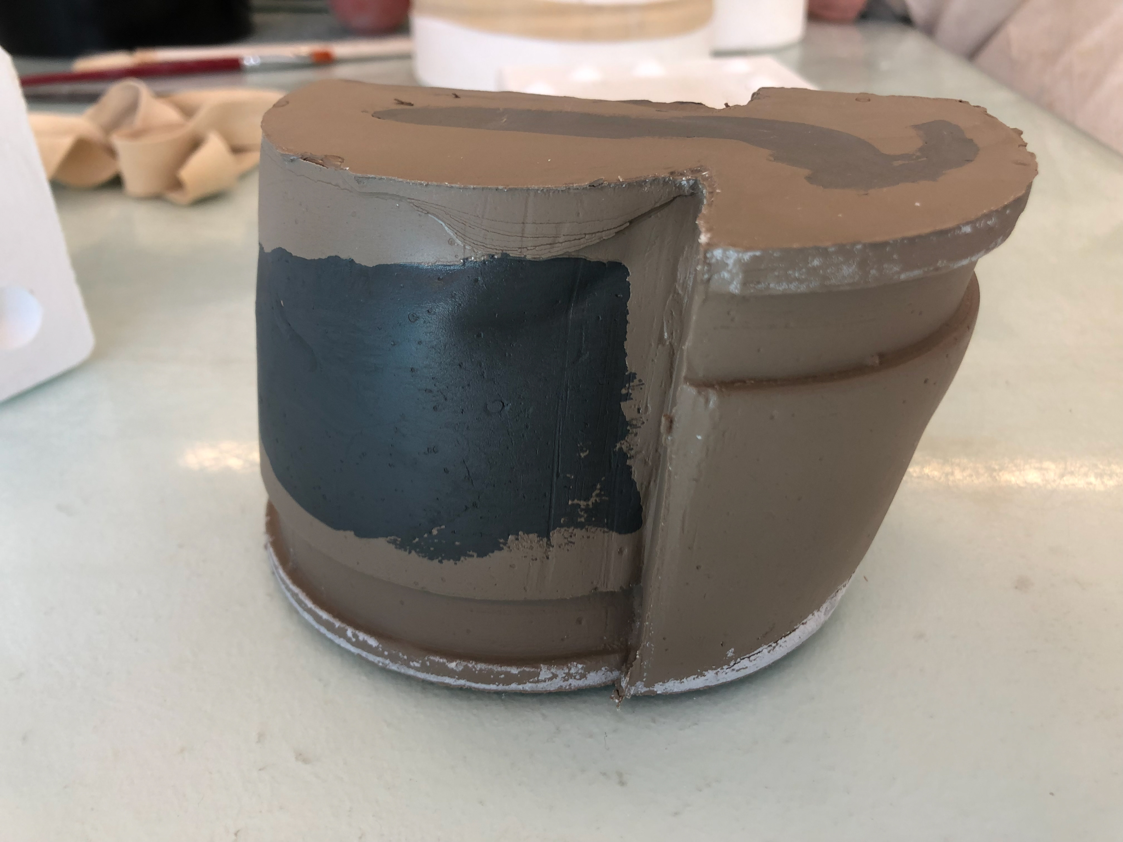 It was very soft and delicate at this point so I accidentally dented it when taking it out the mould.