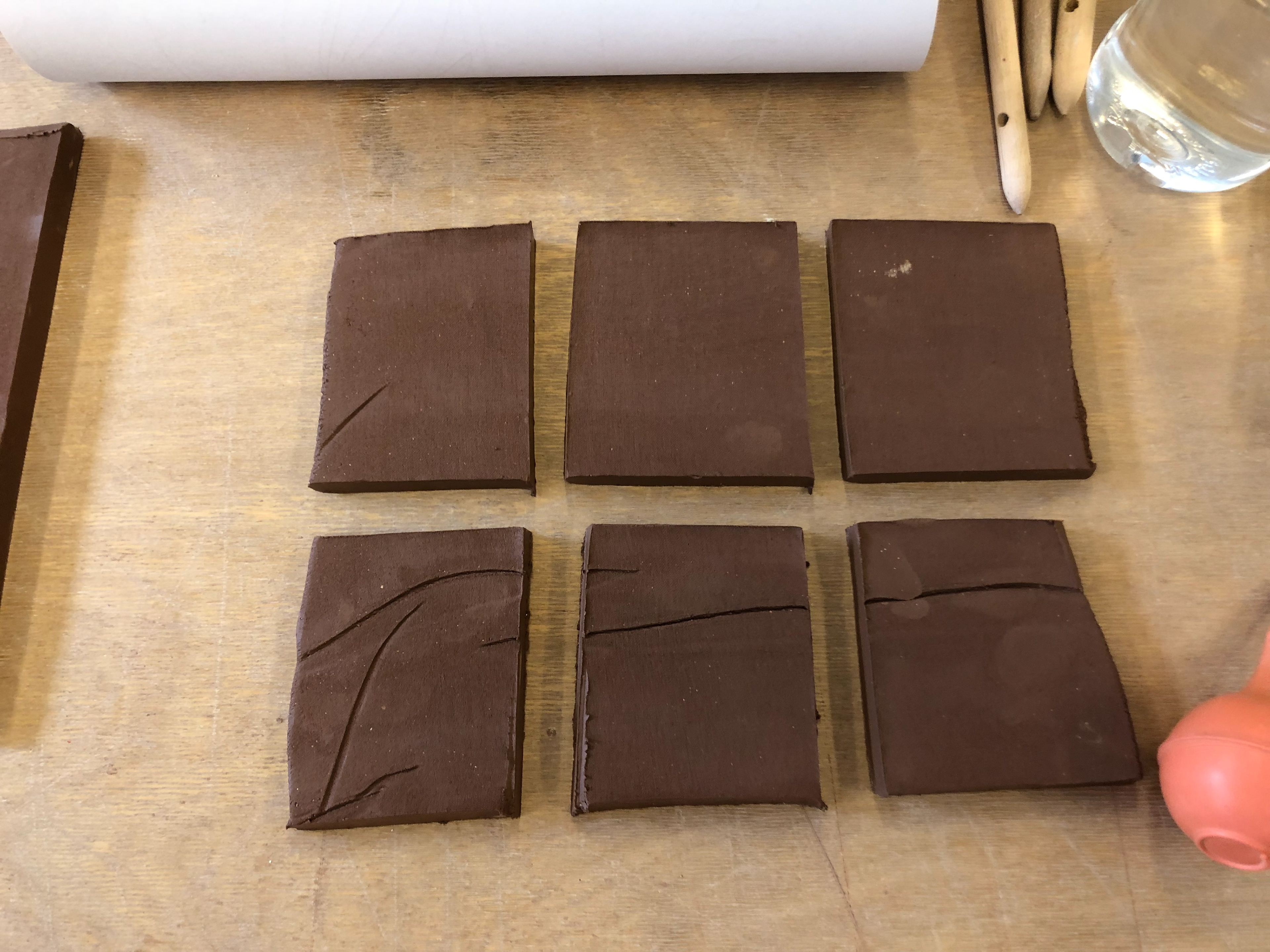 Bare pieces for slip to be applied too