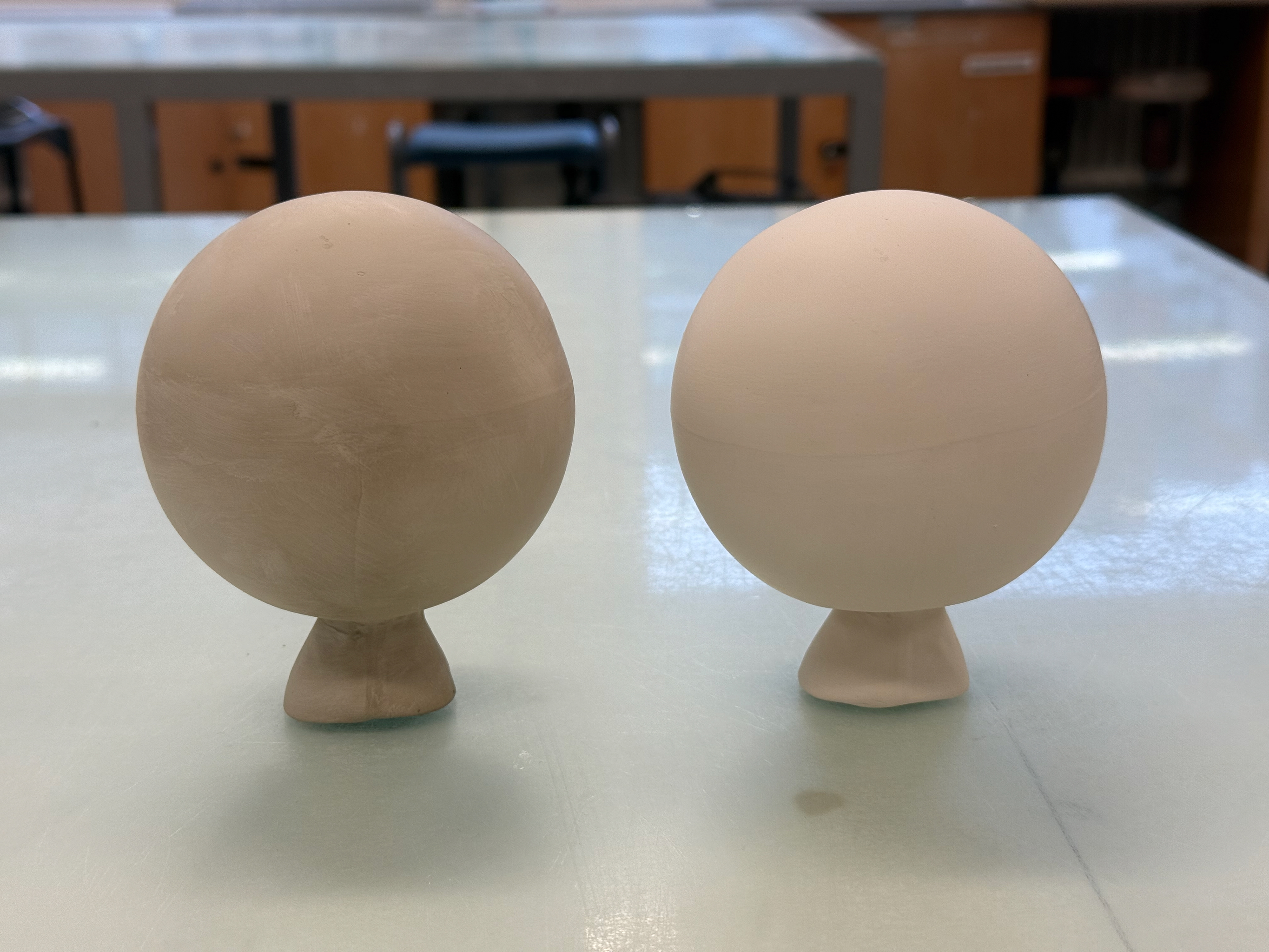 The two refined objects prior to wax pour.