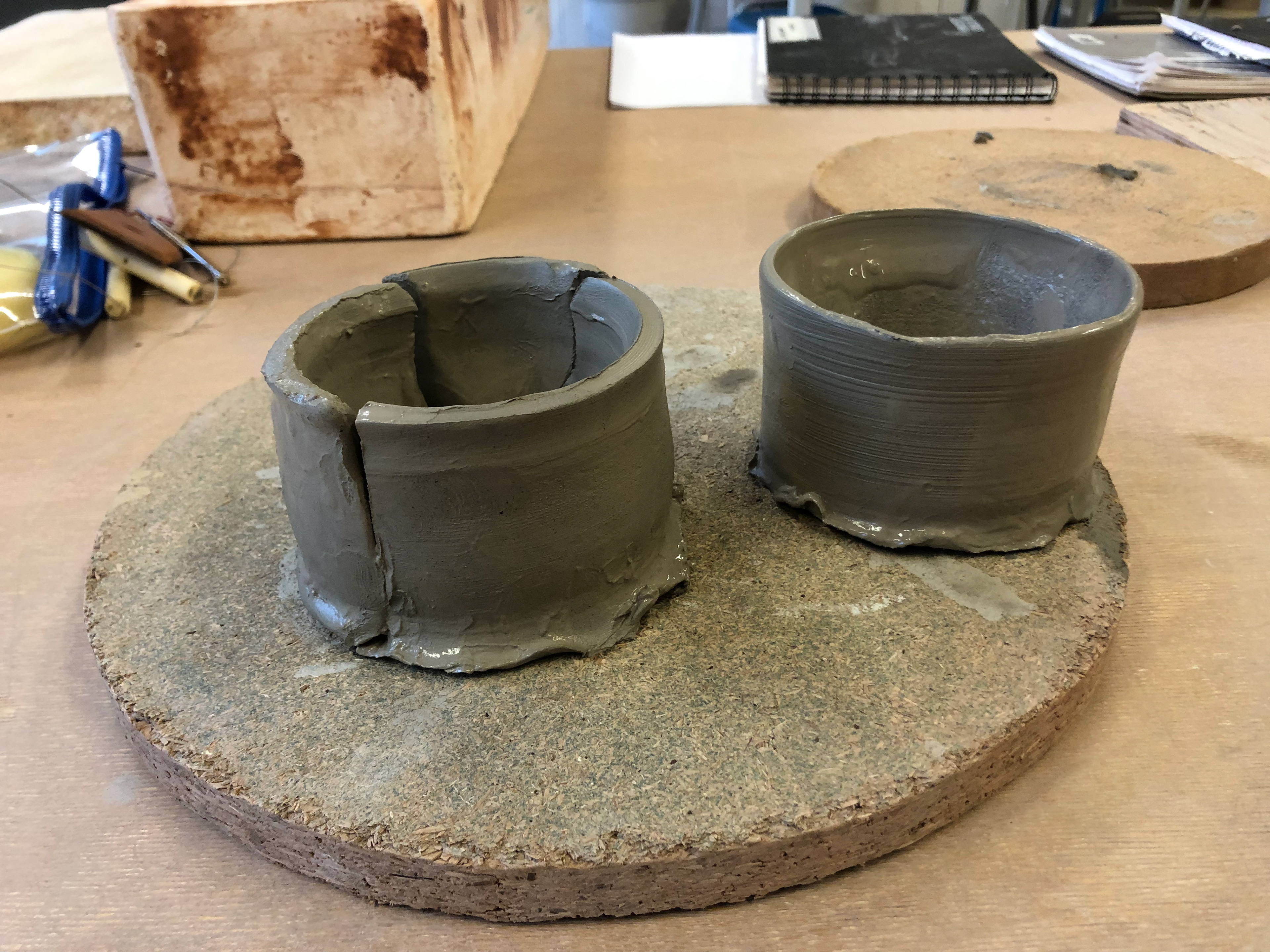 One of the pieces cut up.