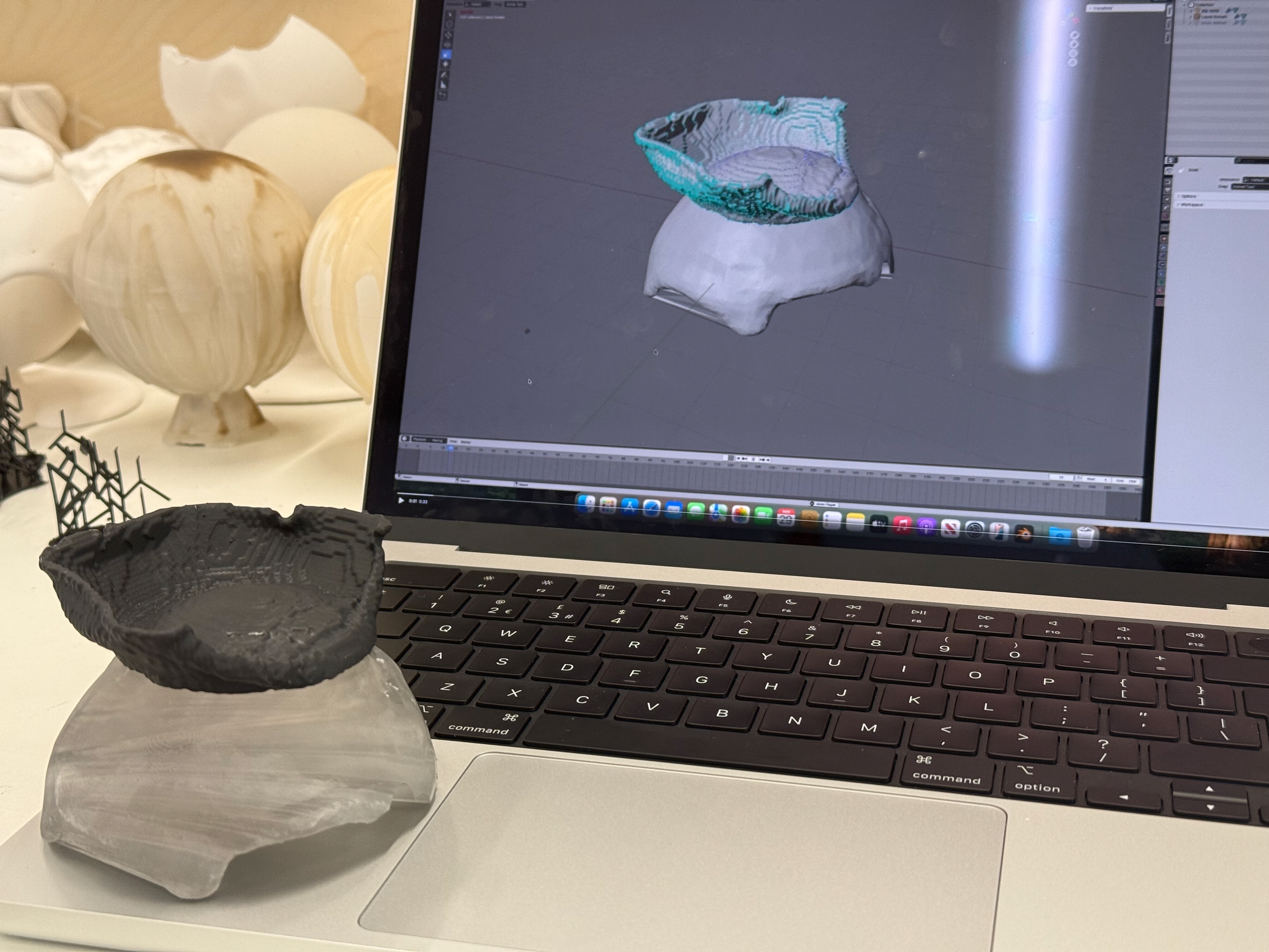 The simulation result and the final product.