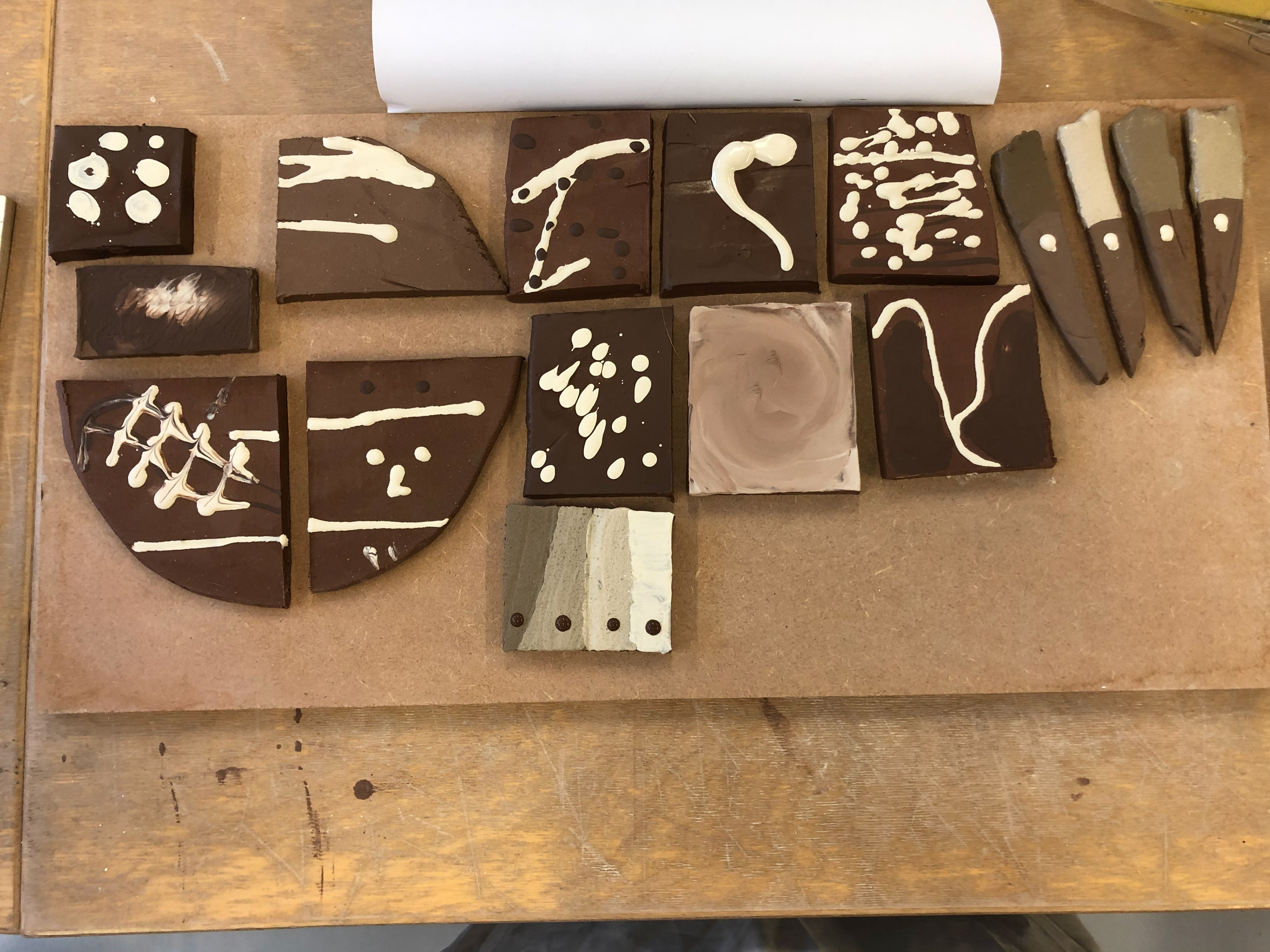 All my pieces after using the slip trail