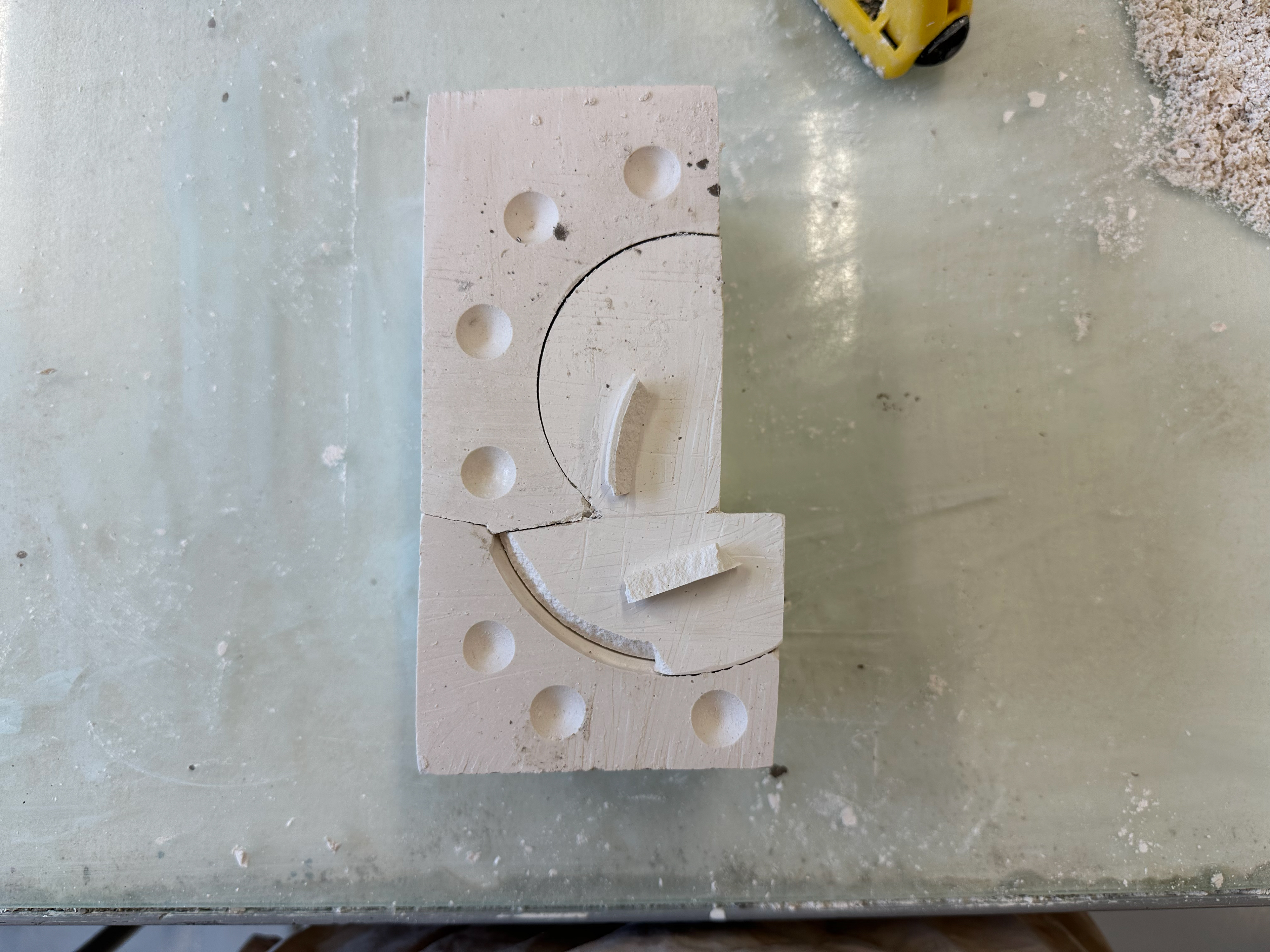 The initial piece broke.