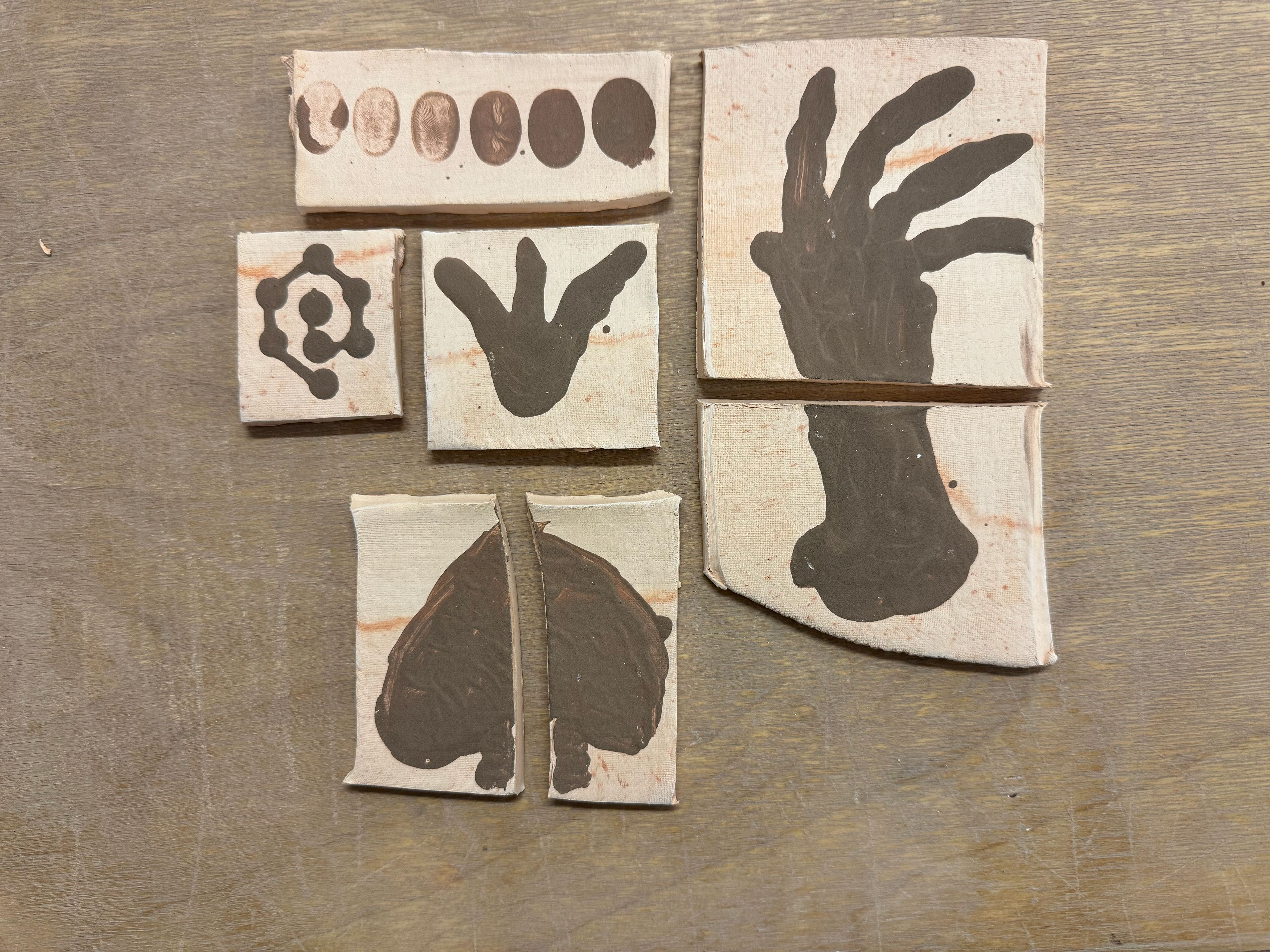 Pieces after firing
