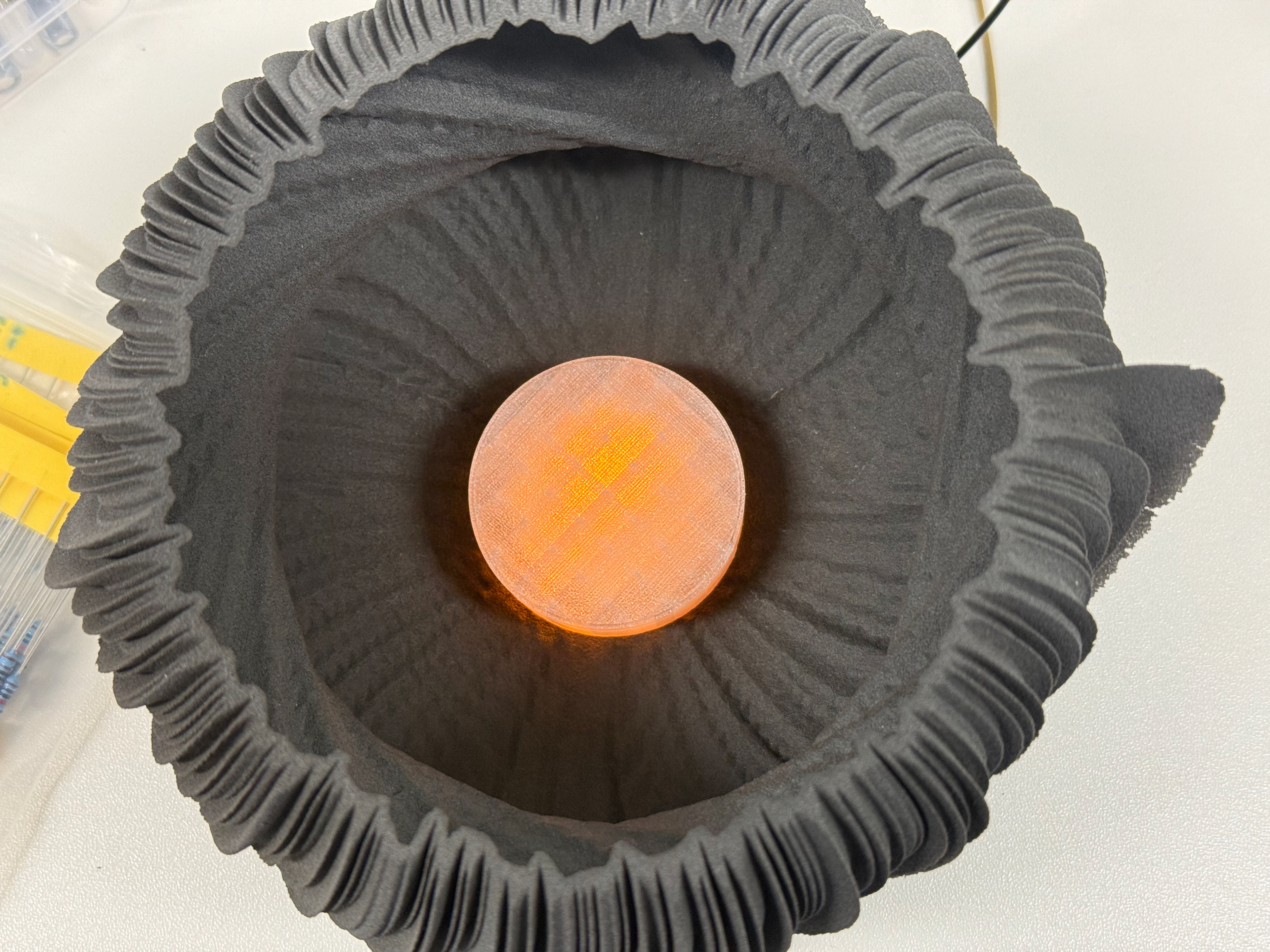 Overhead lights on