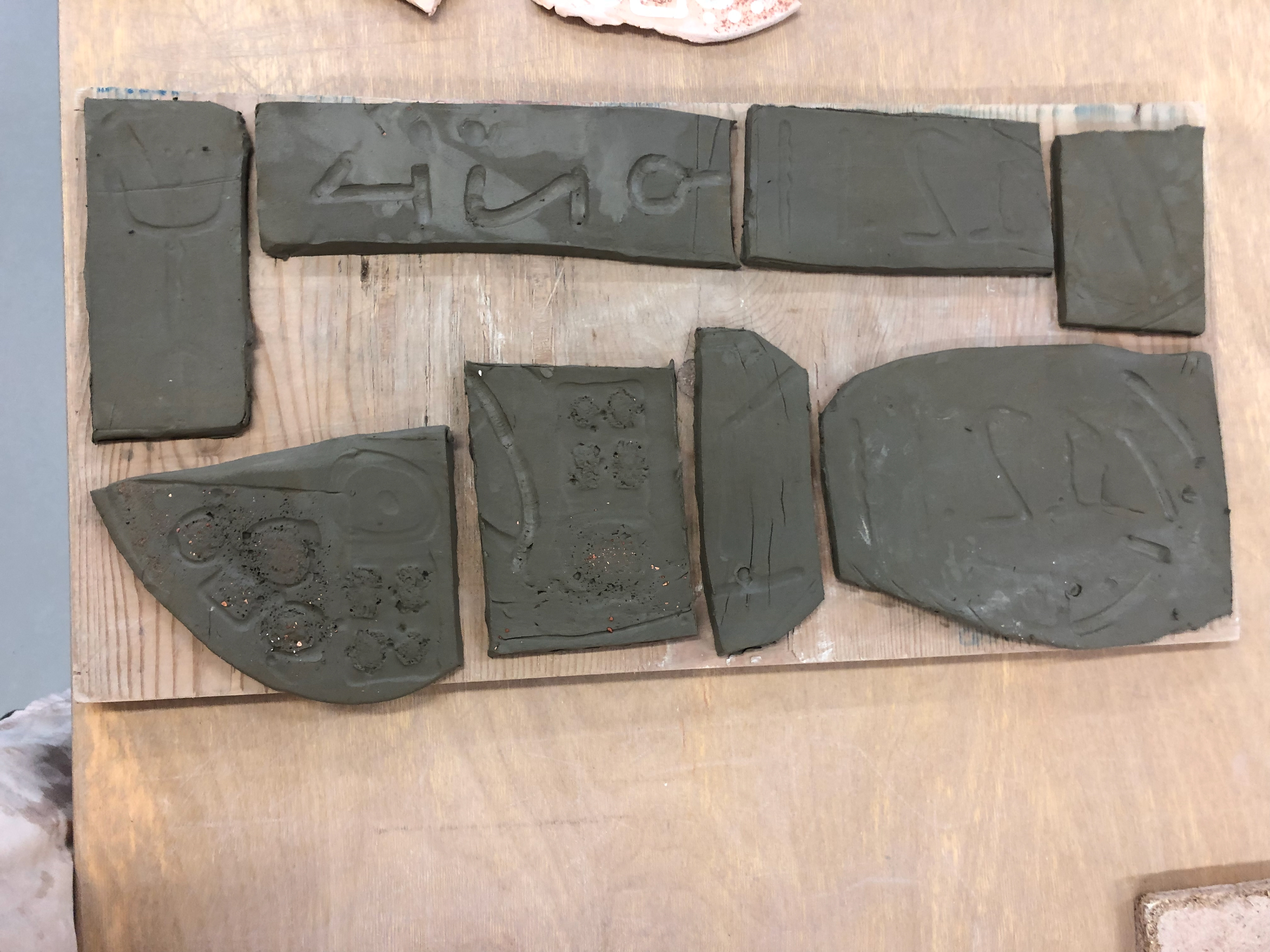 The results of my imprints from the "pad printing".