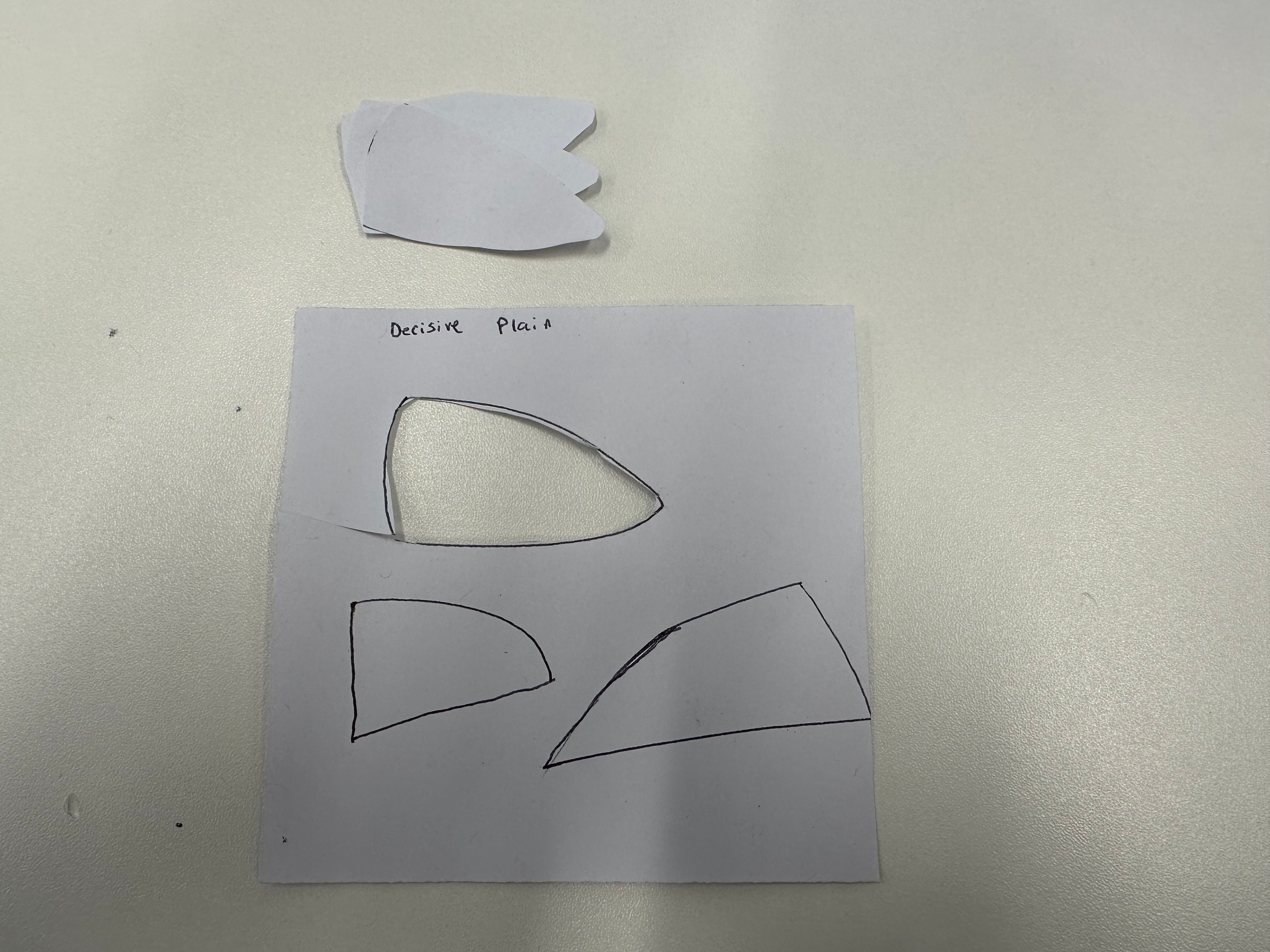 Decisive and plain. I cut it and and cut of two more exact copies and made a fan.