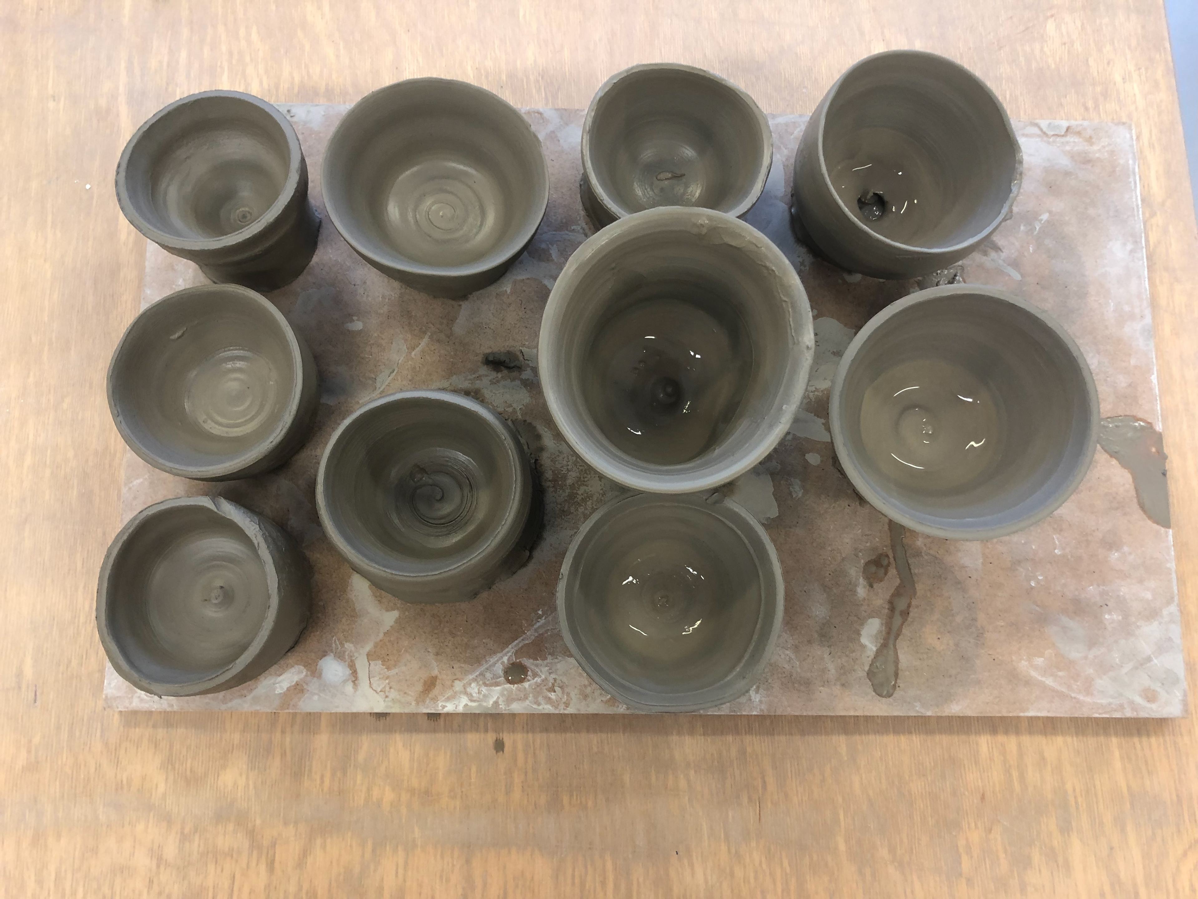 All the pots.