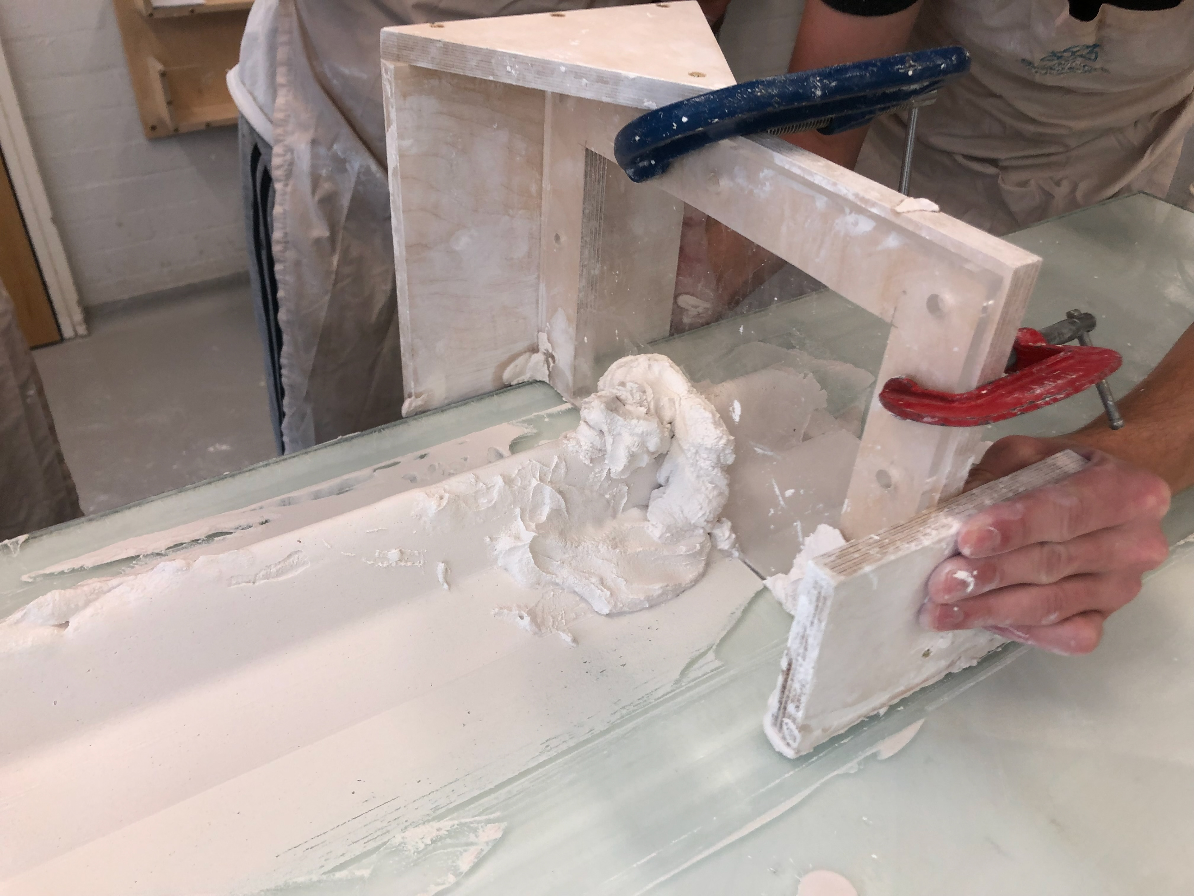 Final pour of plaster